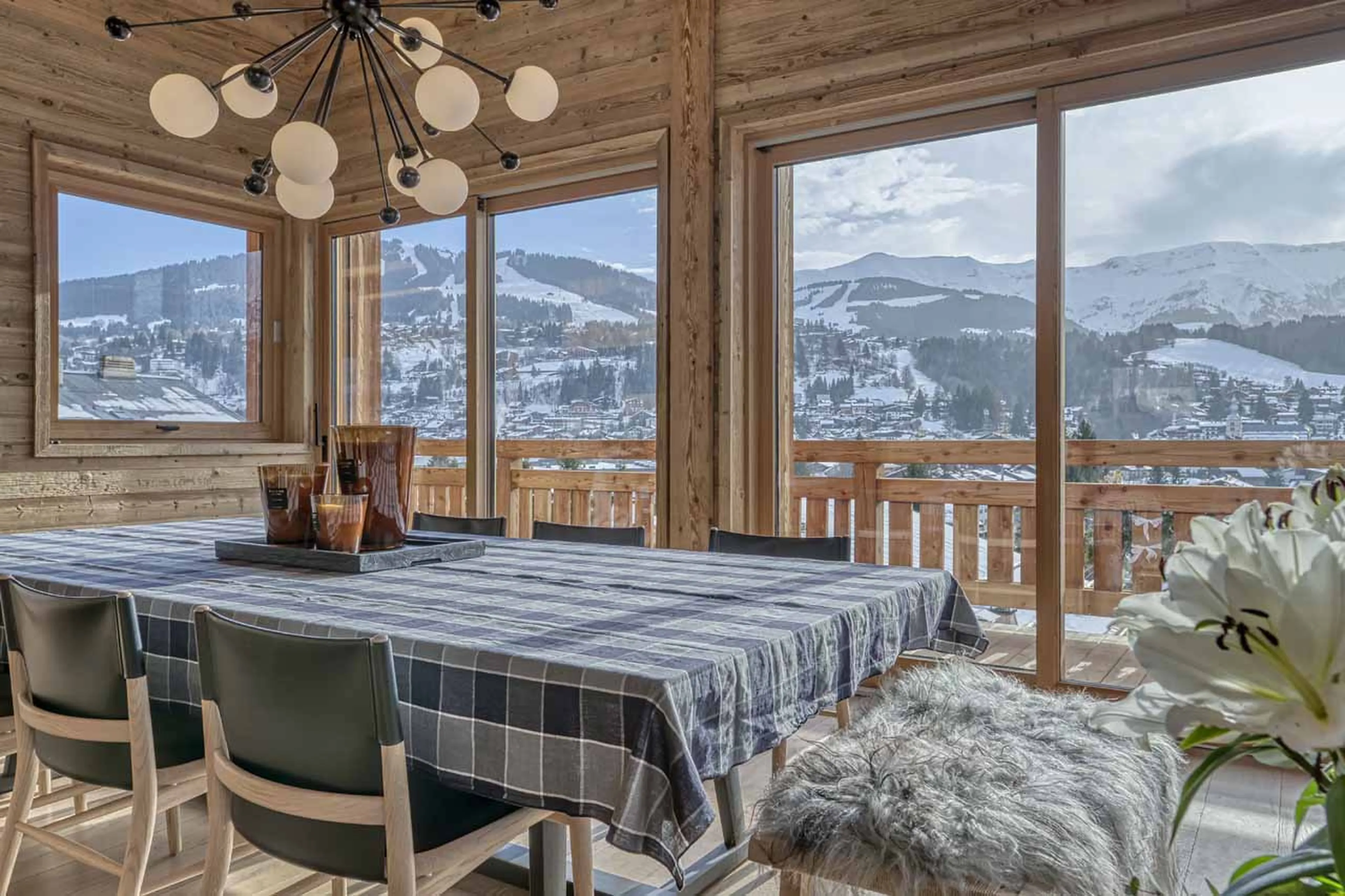 Views from dining table at Chalet 141 in Megeve