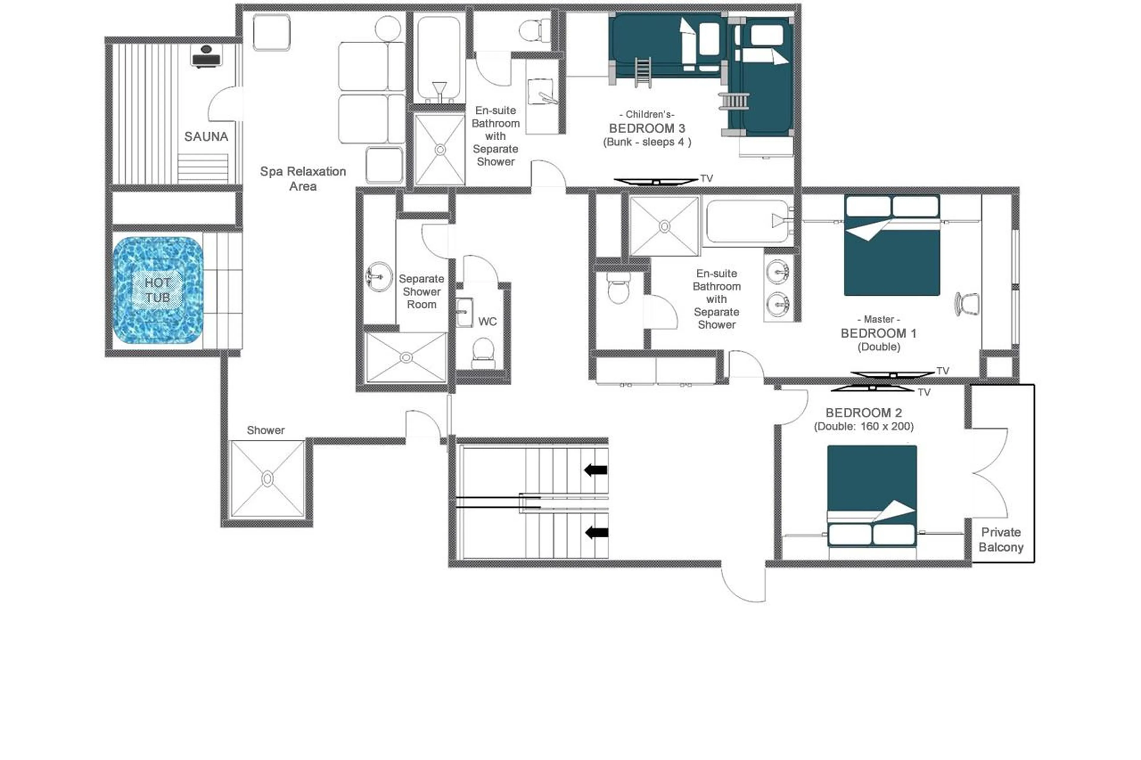 Level 1 floor plan of Chalet 1850 in Val d'Isere