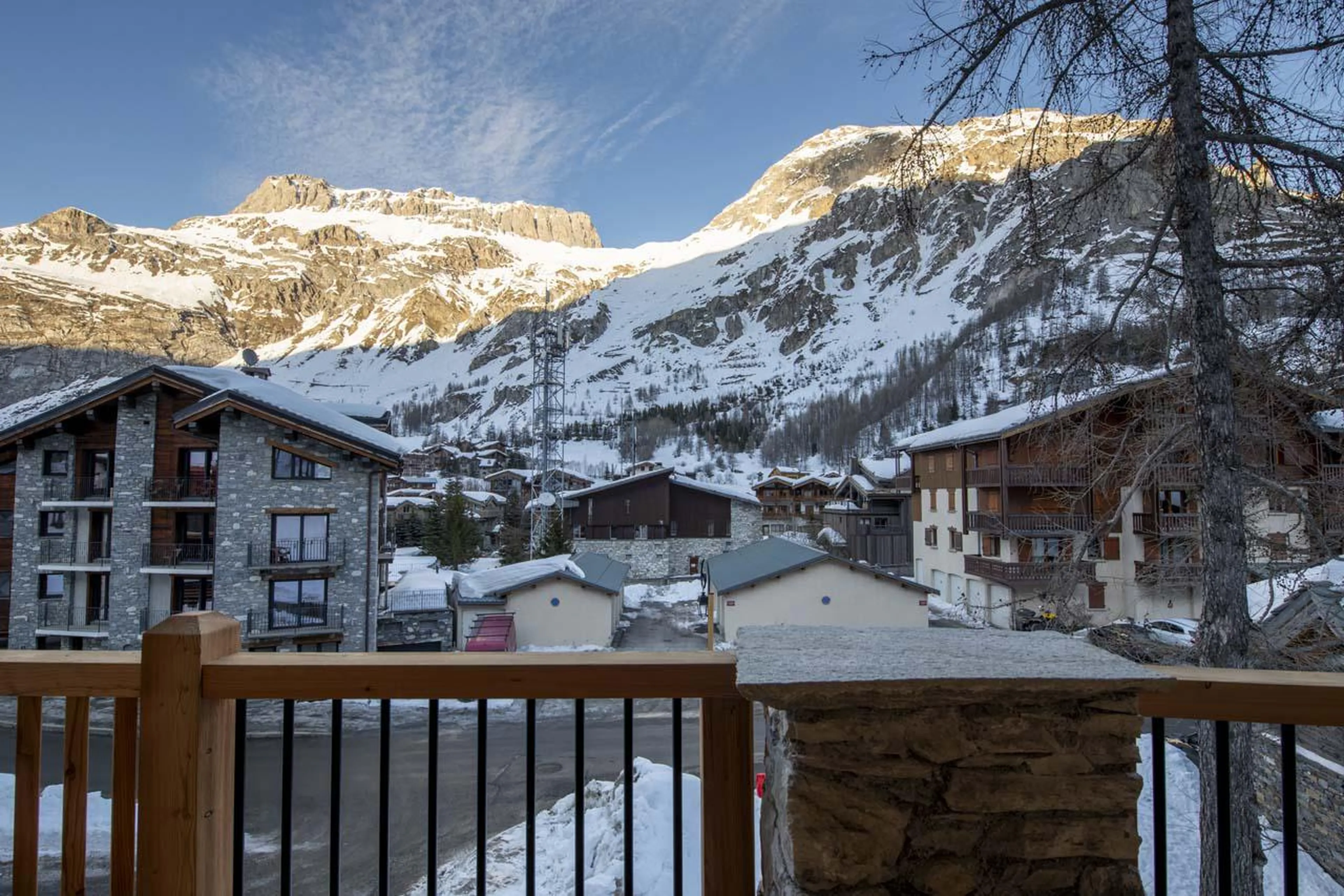 View from balcony at Chalet 1850 in Val d'Isere