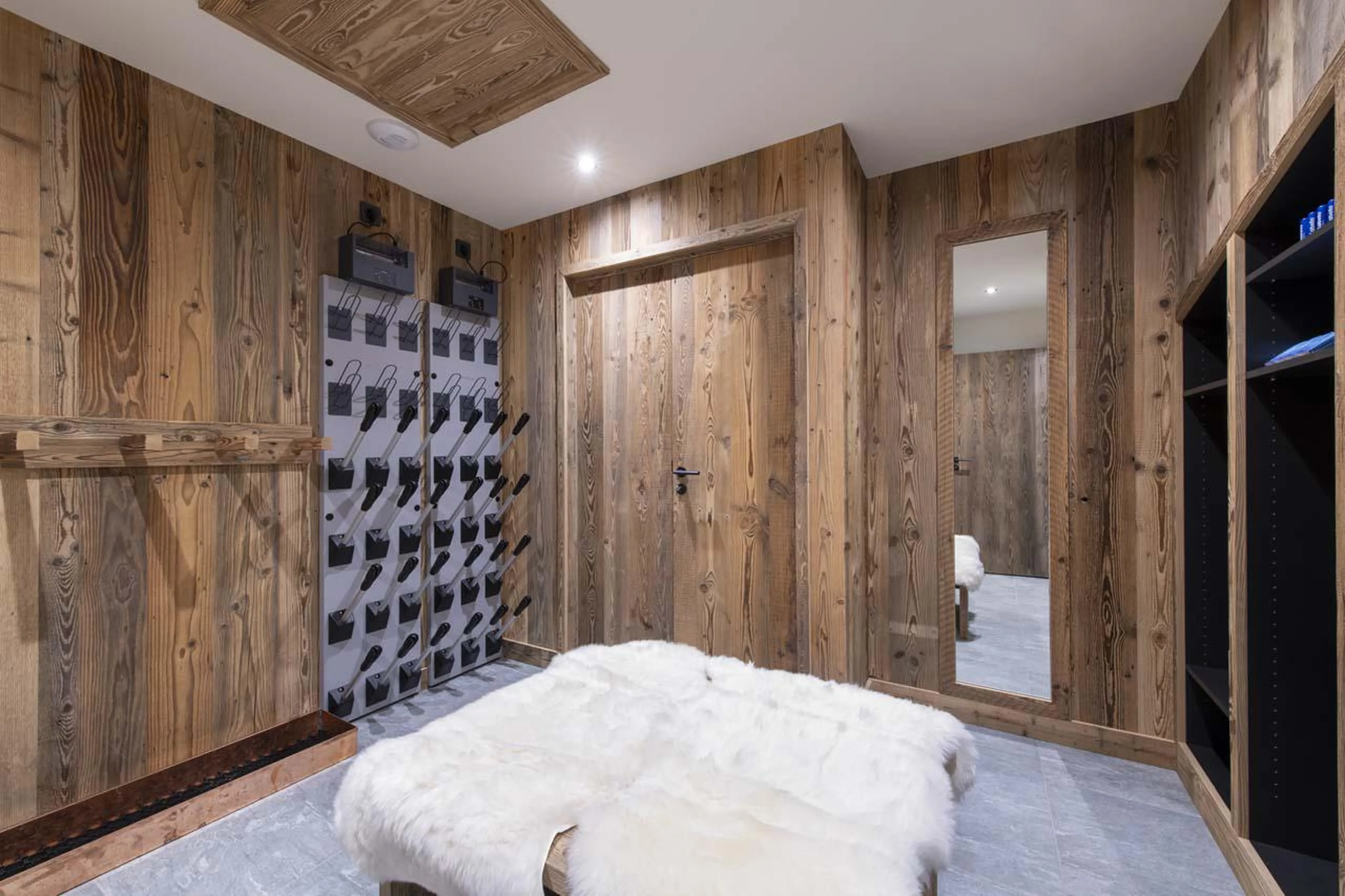 Private ski room with heated boot warmers at Chalet 1850 in Val d'Isere