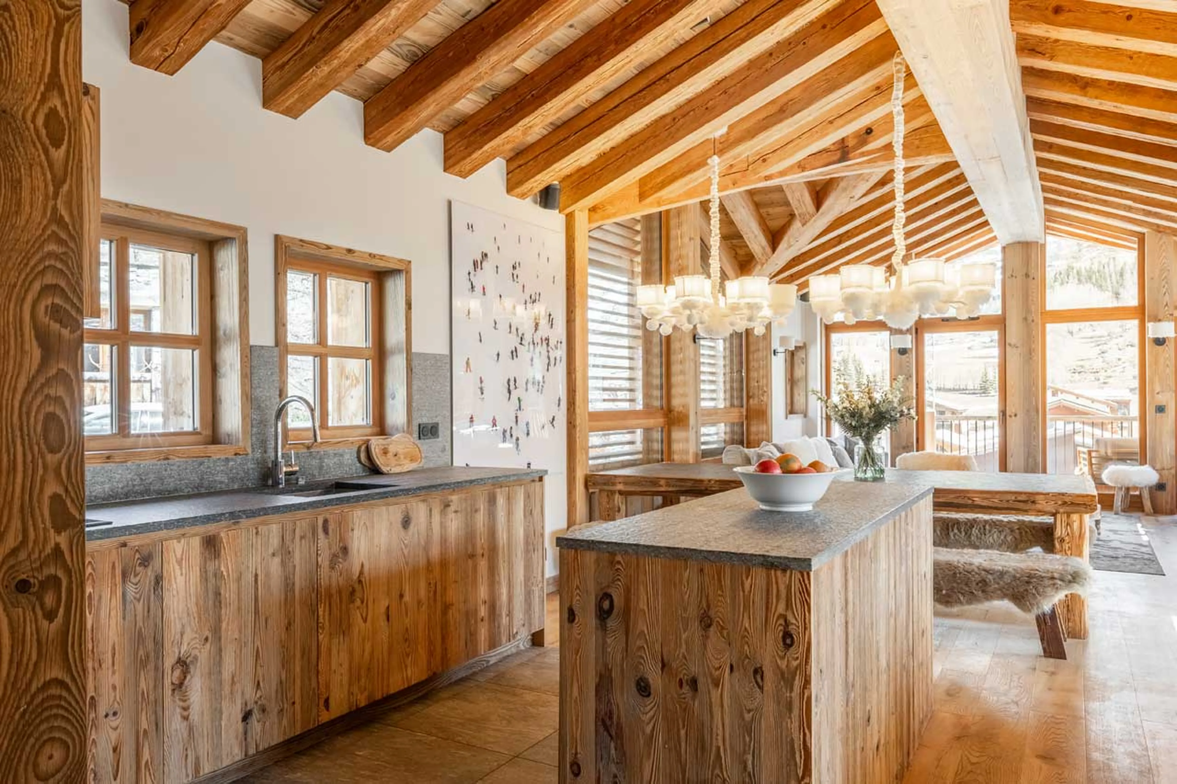 Fully-equipped kitchen at Chalet 1855 in Val d'Isere