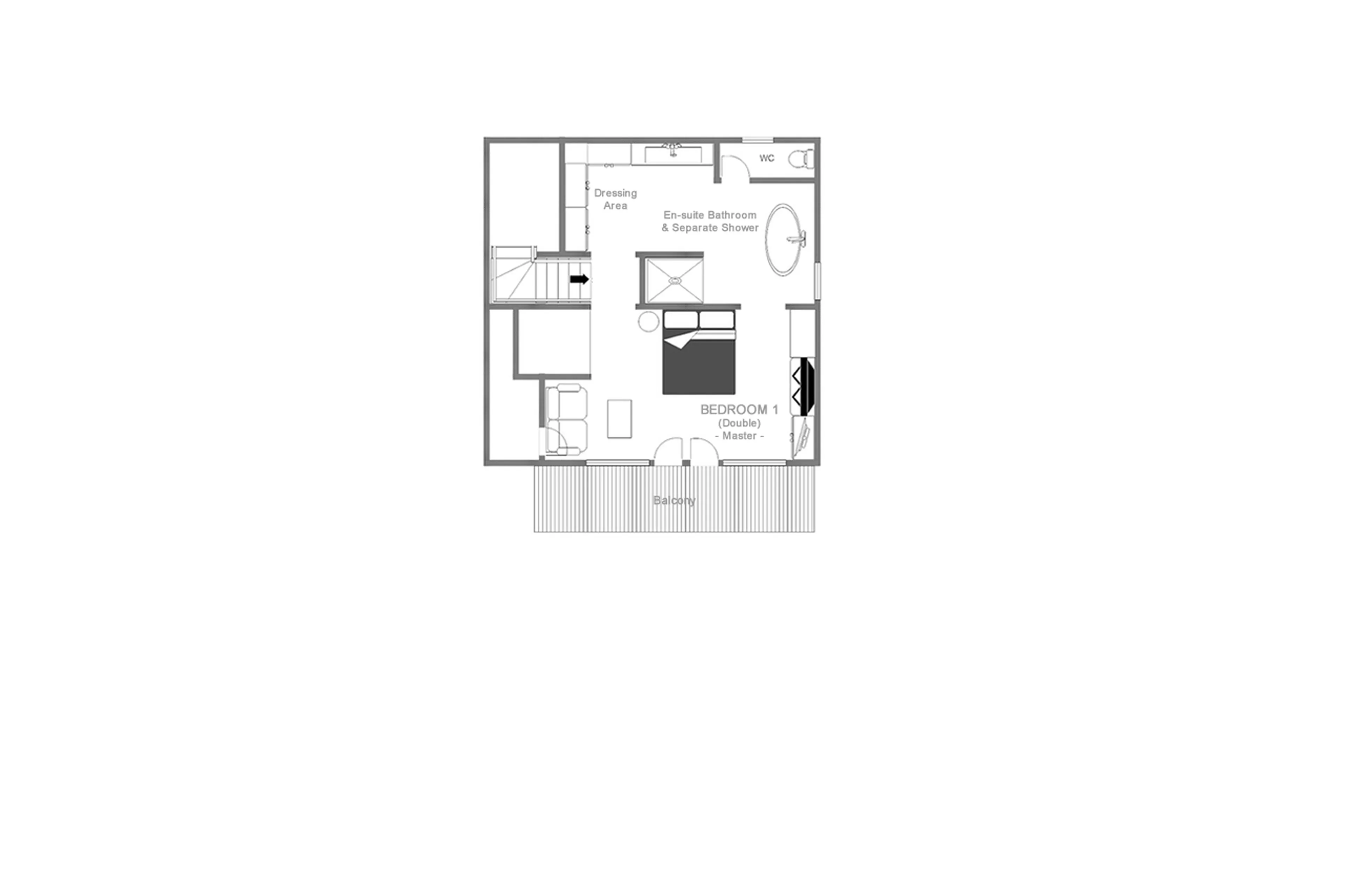 Level 2 floor plan of Chalet 1936 in Verbier