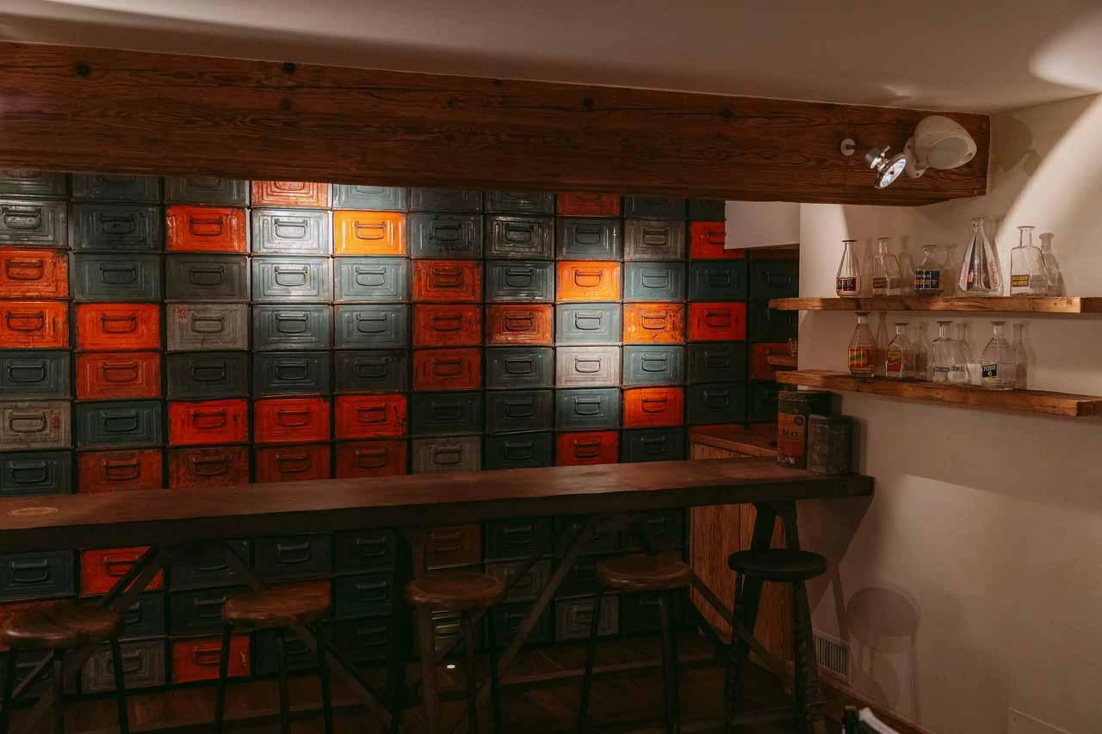 Bar area at Chalet 1936 in Verbier