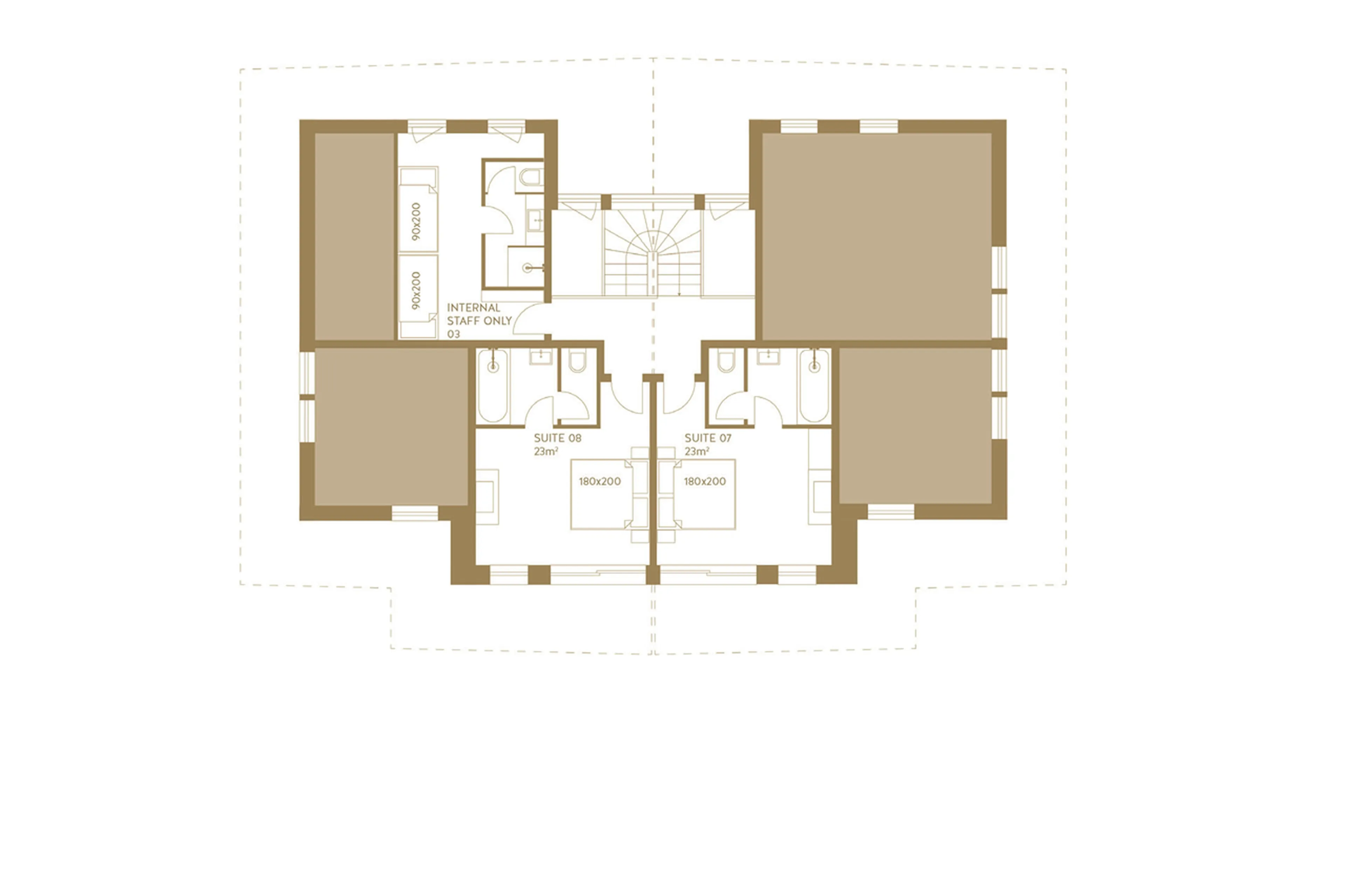 Level 1 floor plan of the Chalet 2 of Ultima Megeve