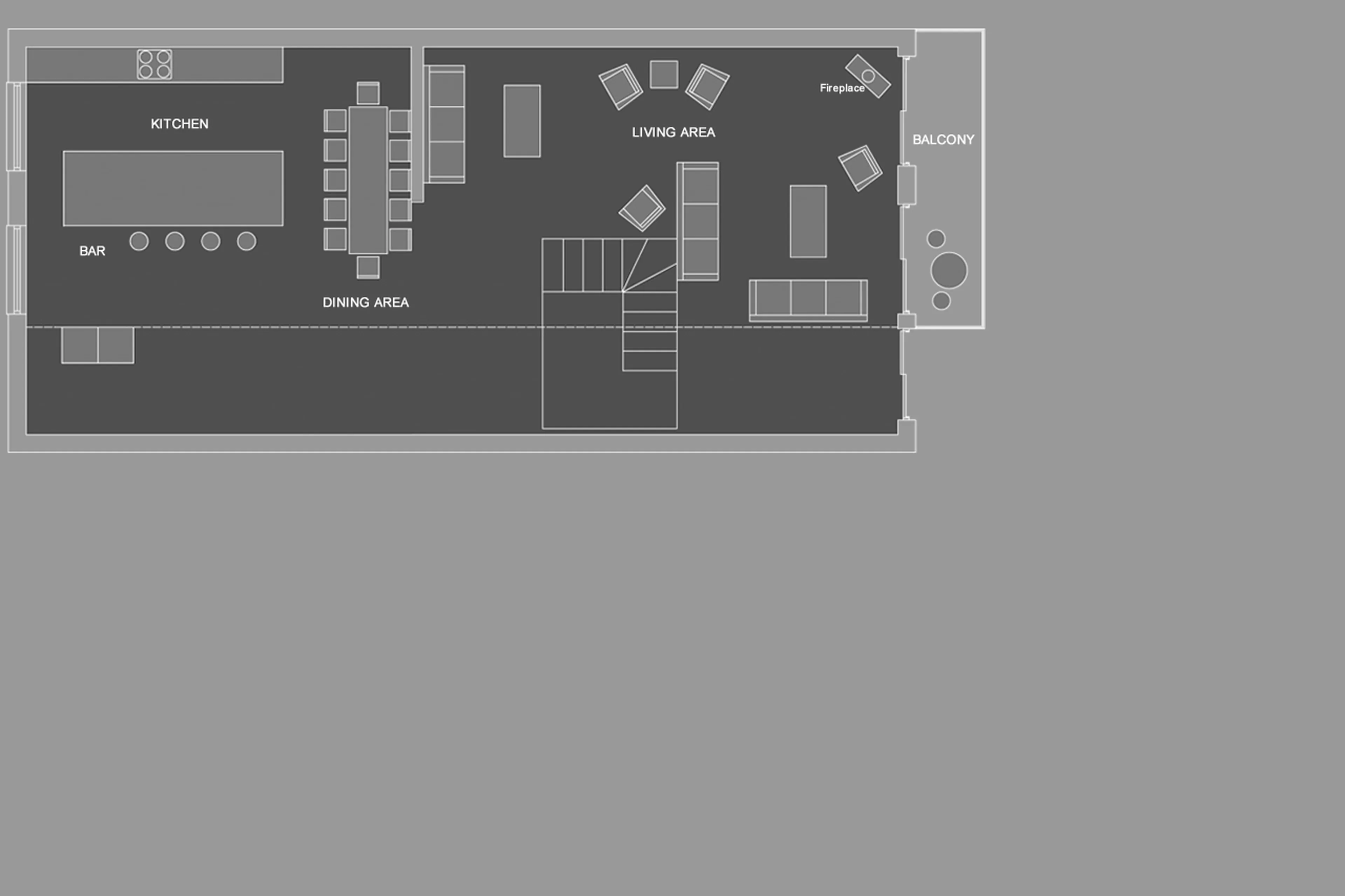 Level 2 floor plan of Chalet 46˚ in Morzine