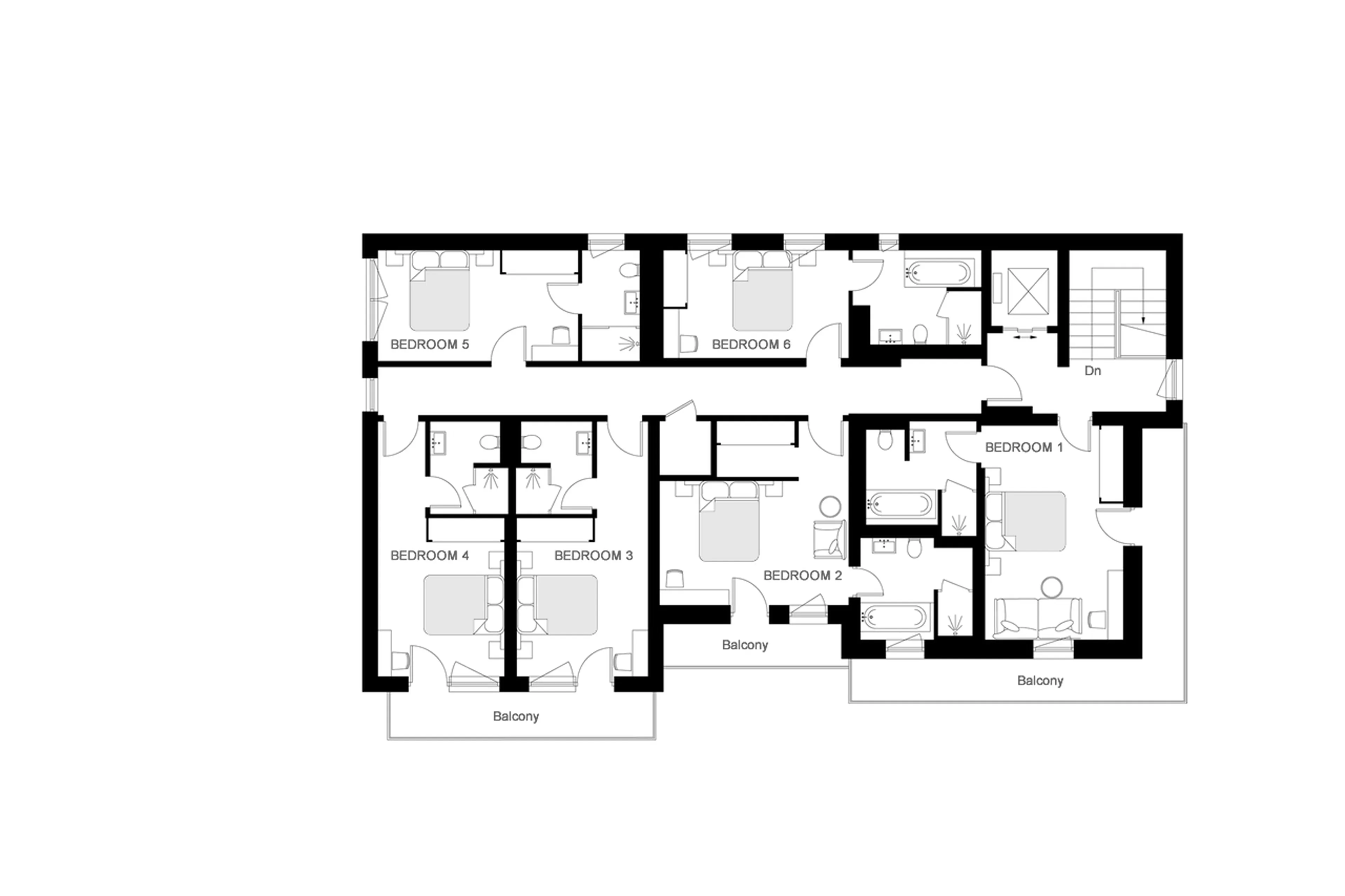 Level 2 floor plan of Chalet 47 in St Anton