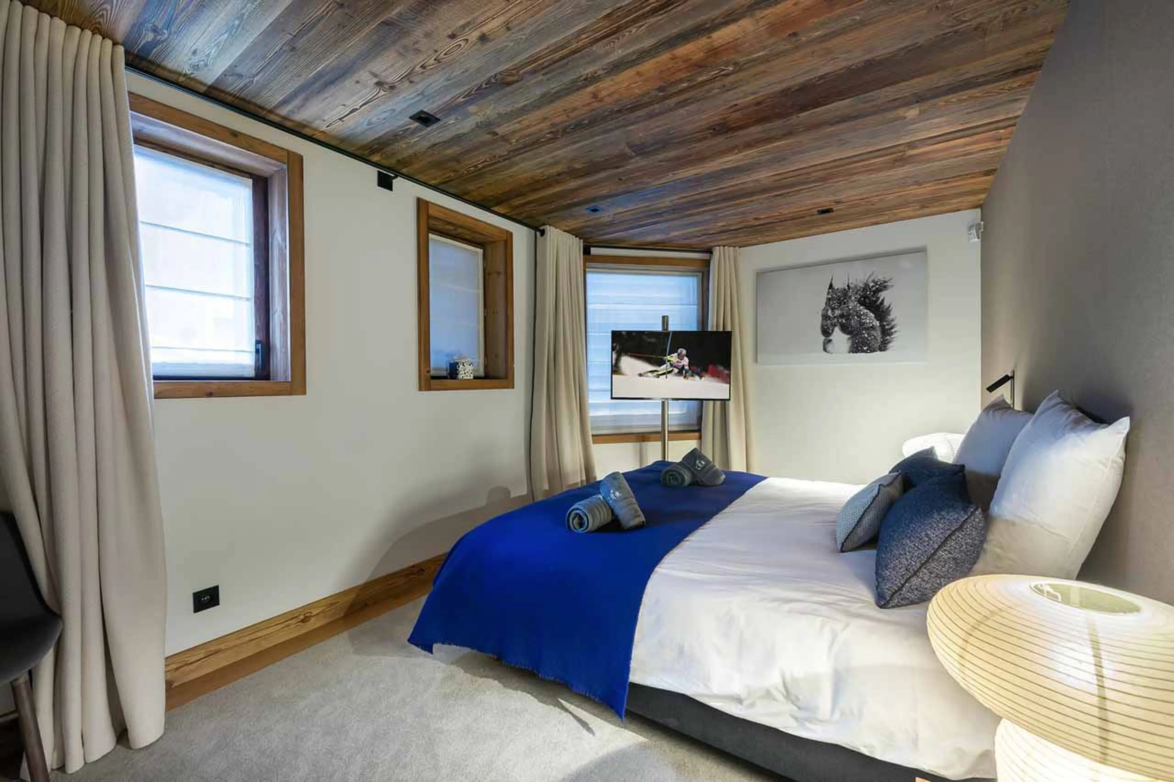 Bedroom five at Chalet CIUK in Courchevel 1550