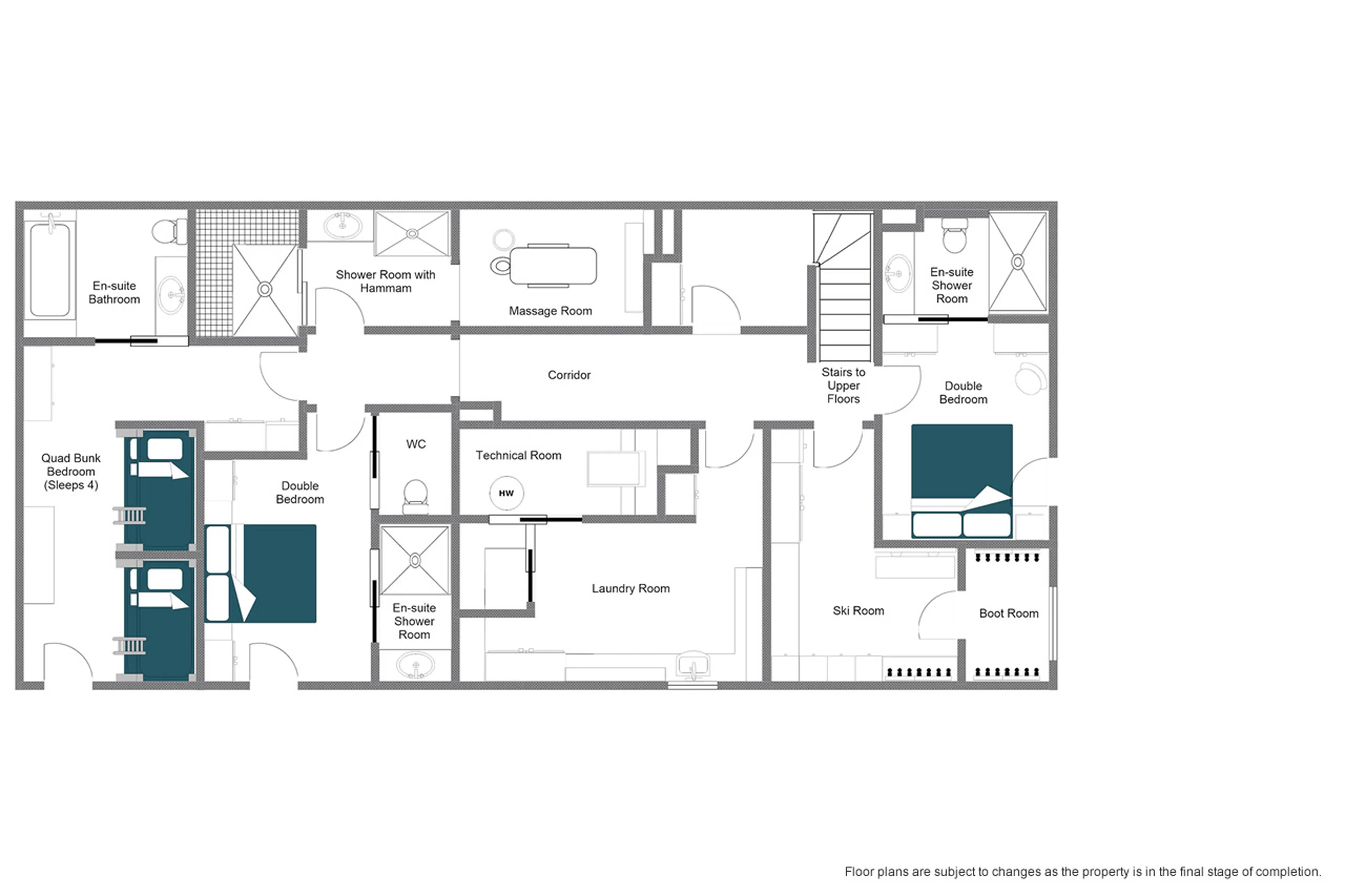 Level -1 floor plan of Chalet Abade in Val d'Isere