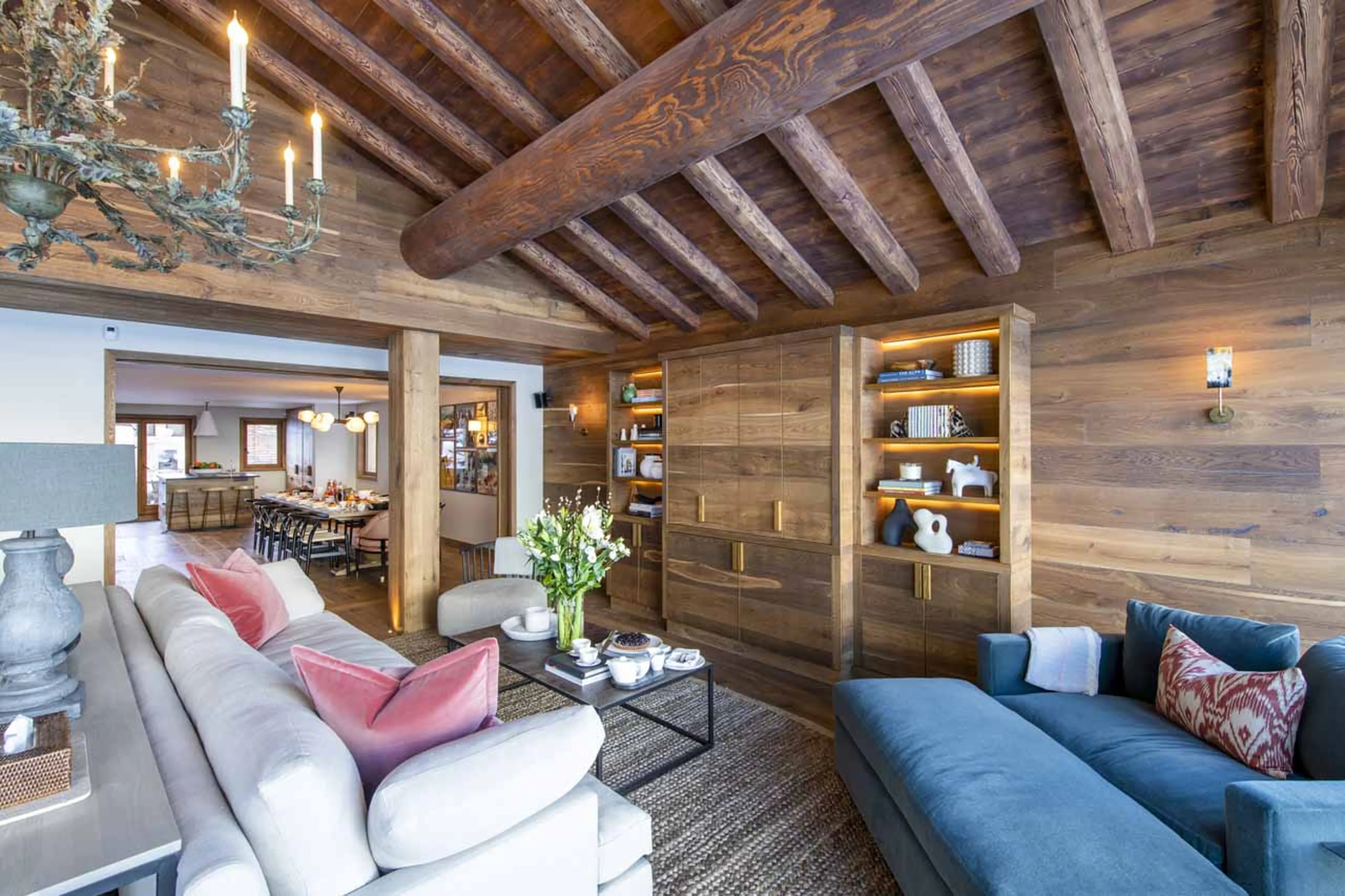 Living and dining area at Chalet Abade in Val d'Isere