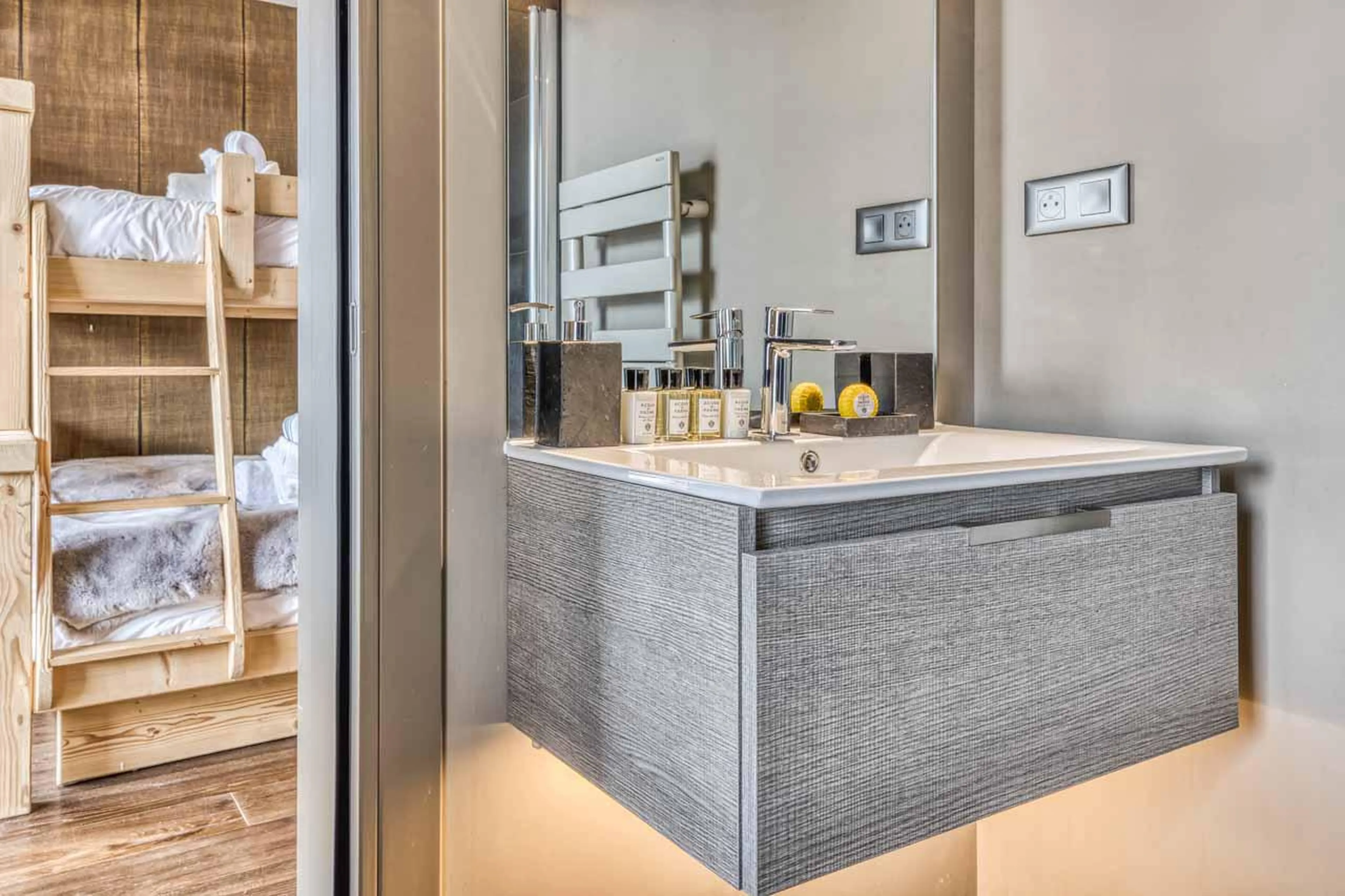 En-suite shower room at Chalet Acelia in Courchevel 1550