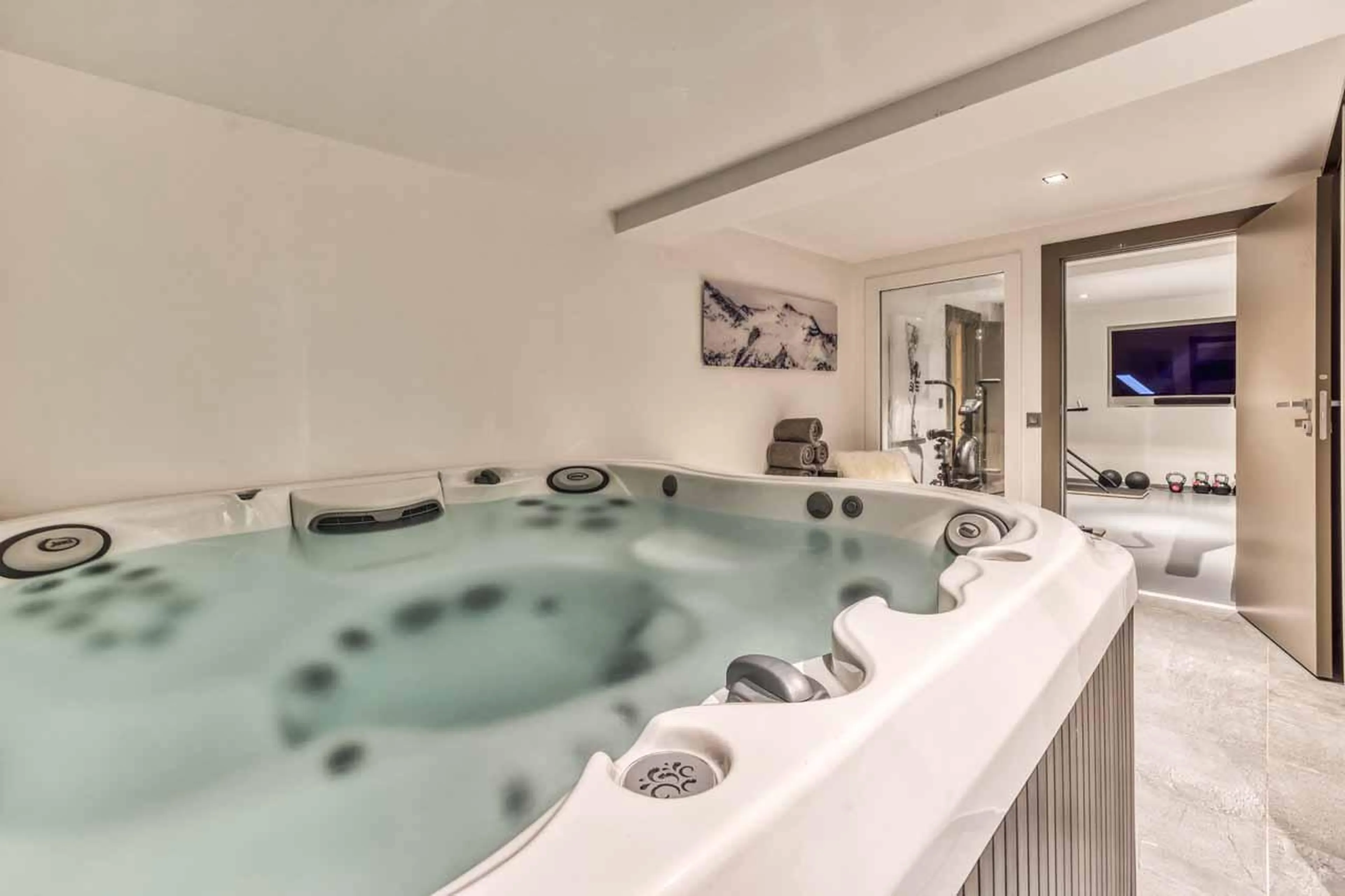 Private indoor hot tub at Chalet Acelia in Courchevel 1550