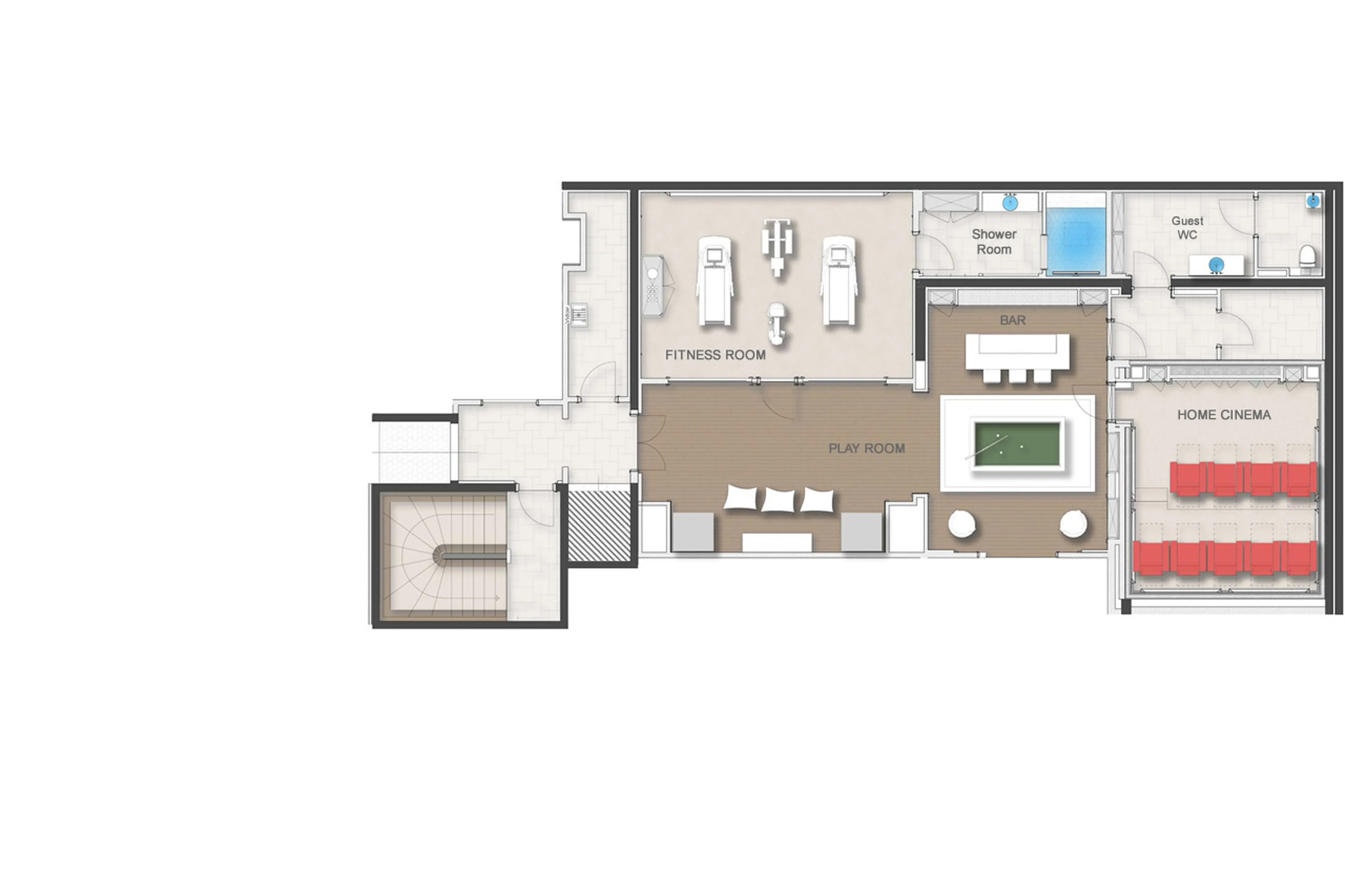 Level -2 floor plan of Chalet Airelles 1946 in Courchevel 1850