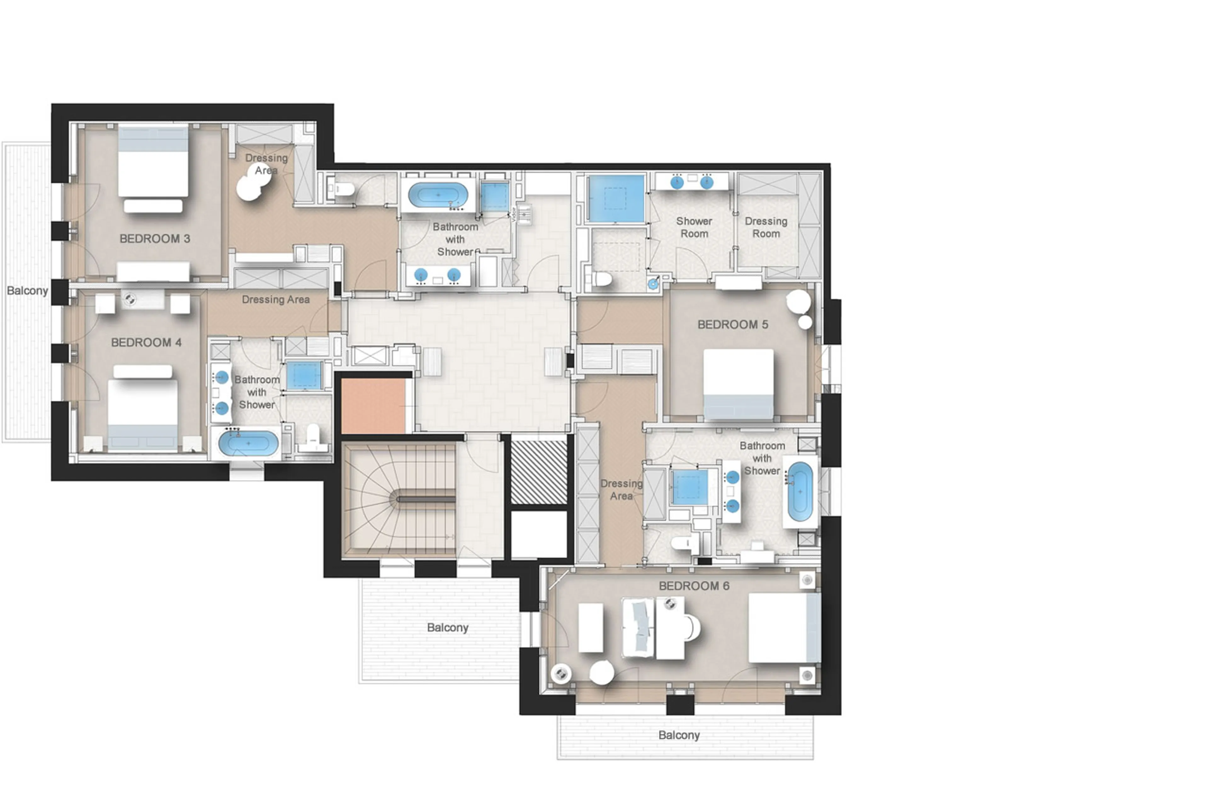 Level 1 floor plan of Chalet Airelles 1946 in Courchevel 1850