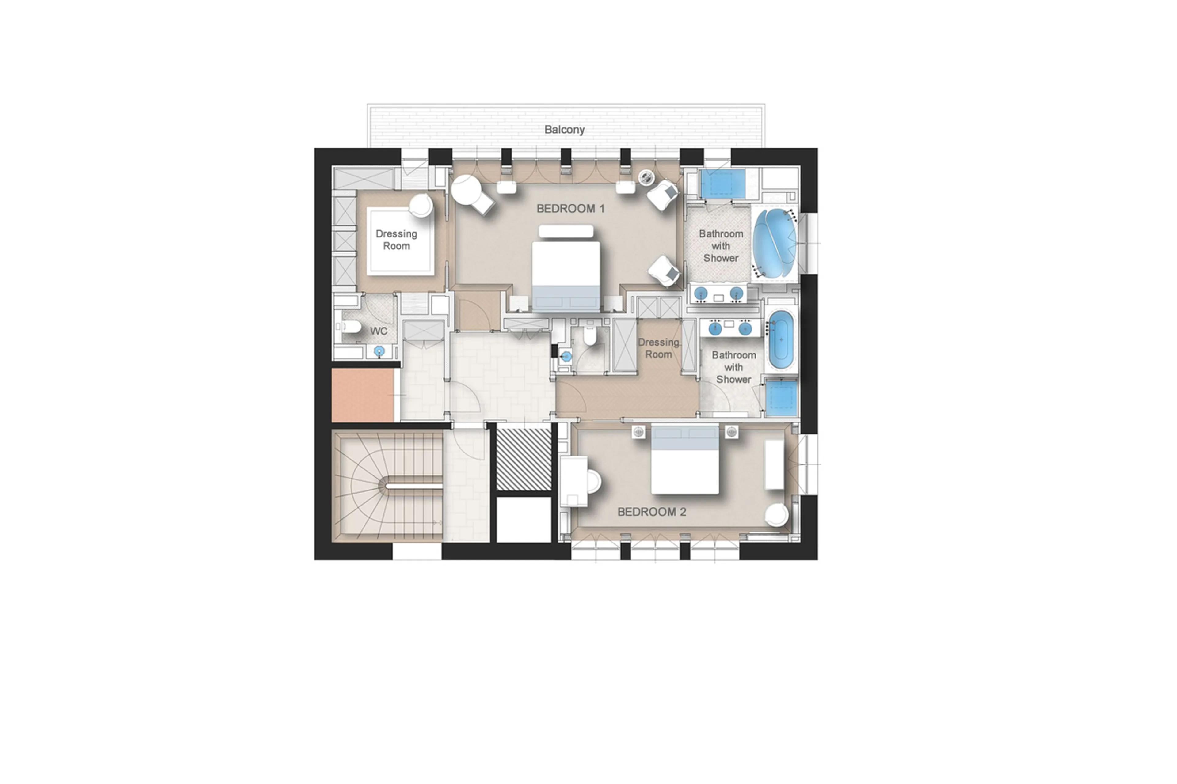 Level 3 floor plan of Chalet Airelles 1946 in Courchevel 1850