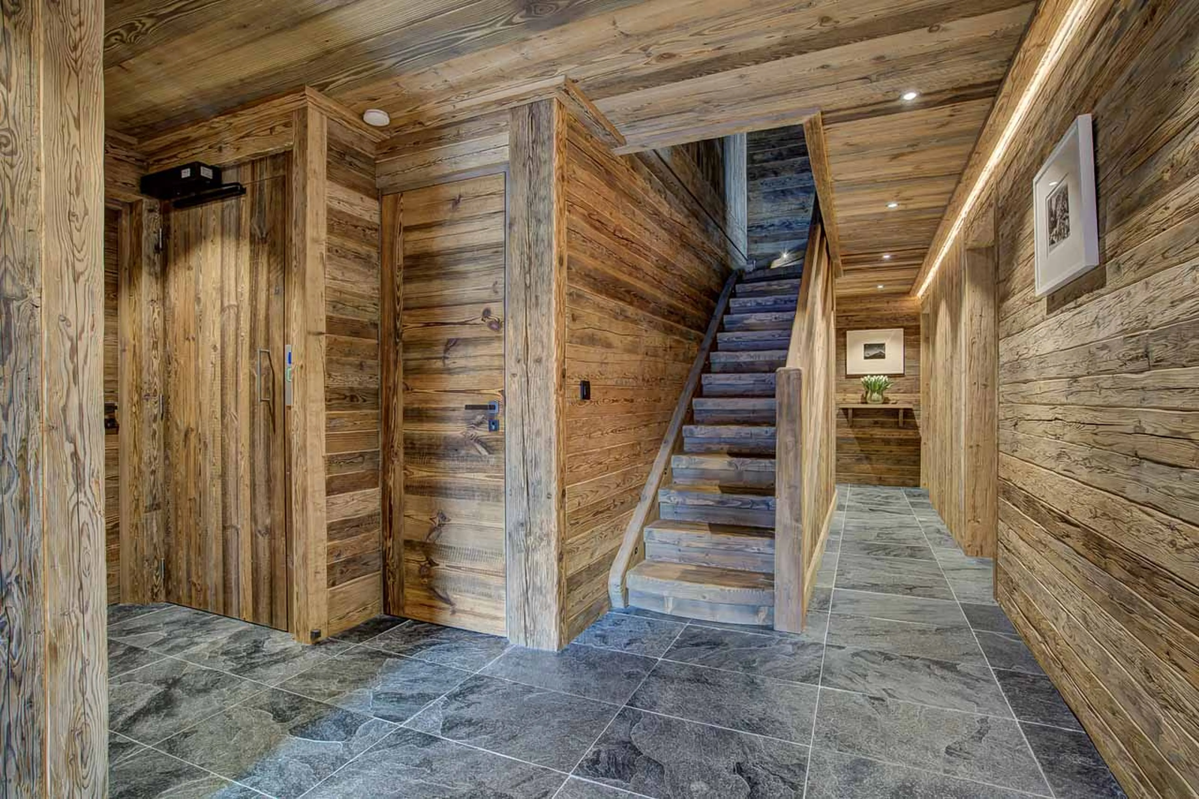 Entrance hall at Chalet Alaska in Chamonix