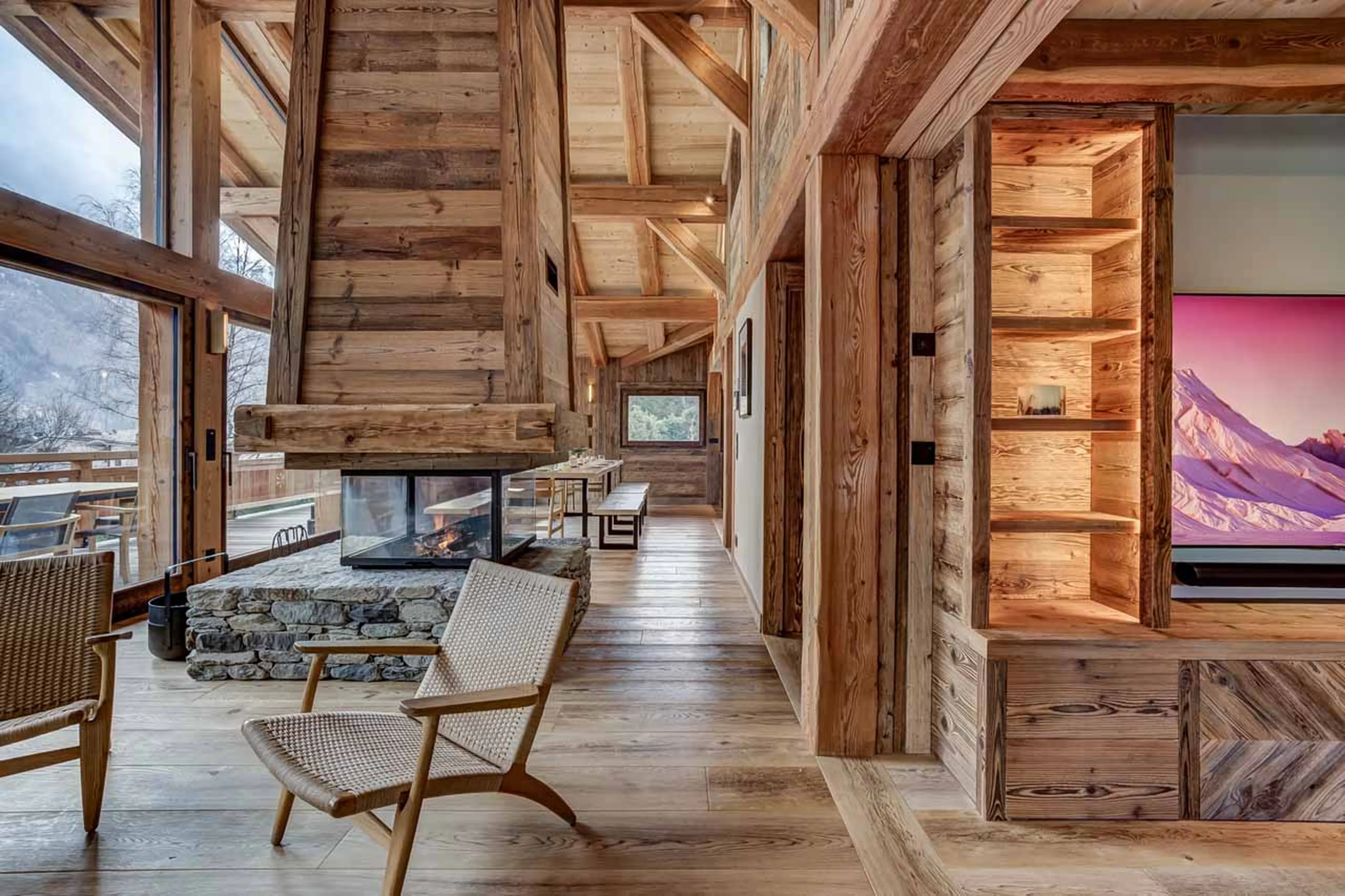 Separate TV lounge at Chalet Alaska in Chamonix