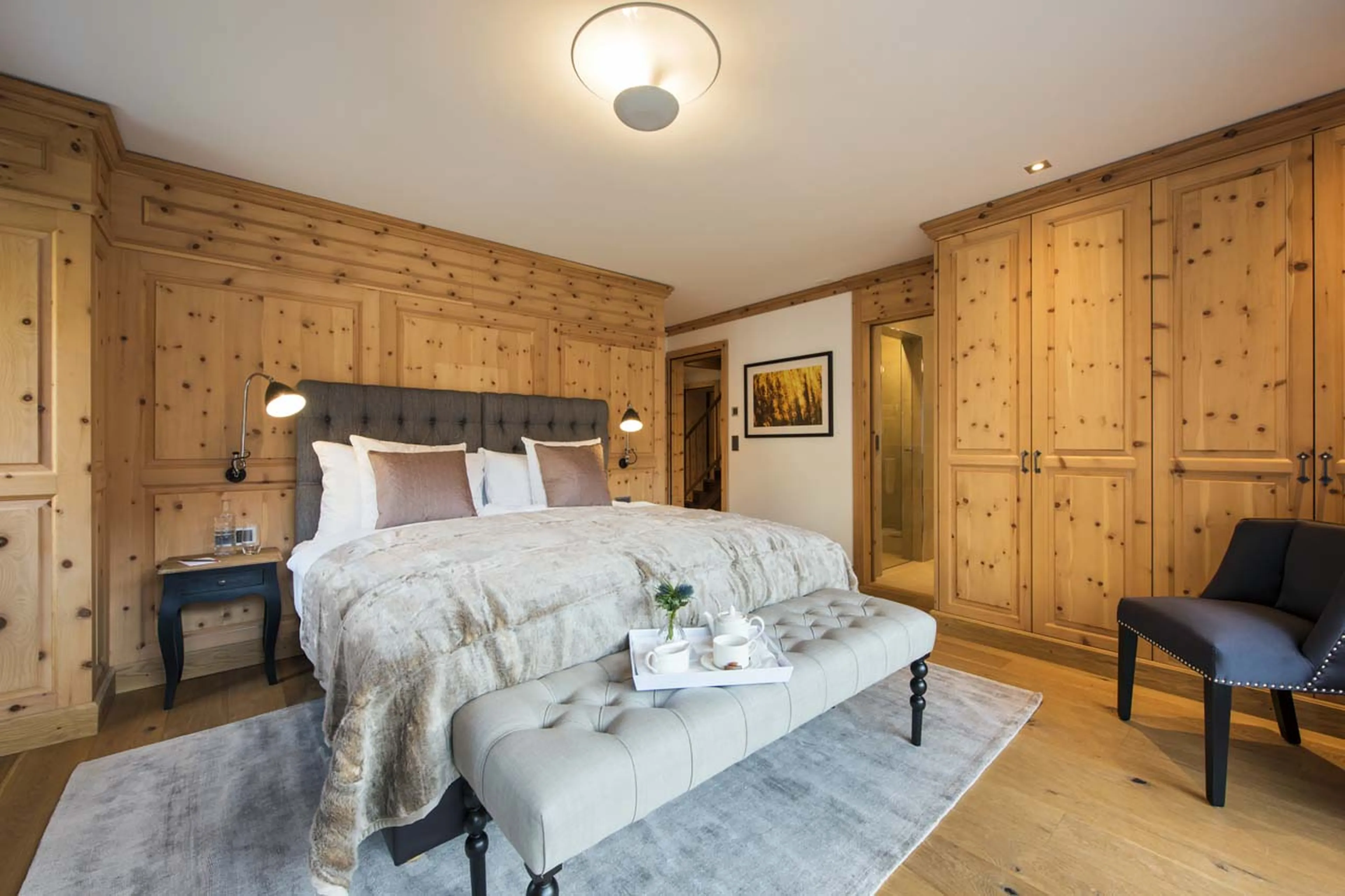 Bedroom one at Chalet Alex in Zermatt