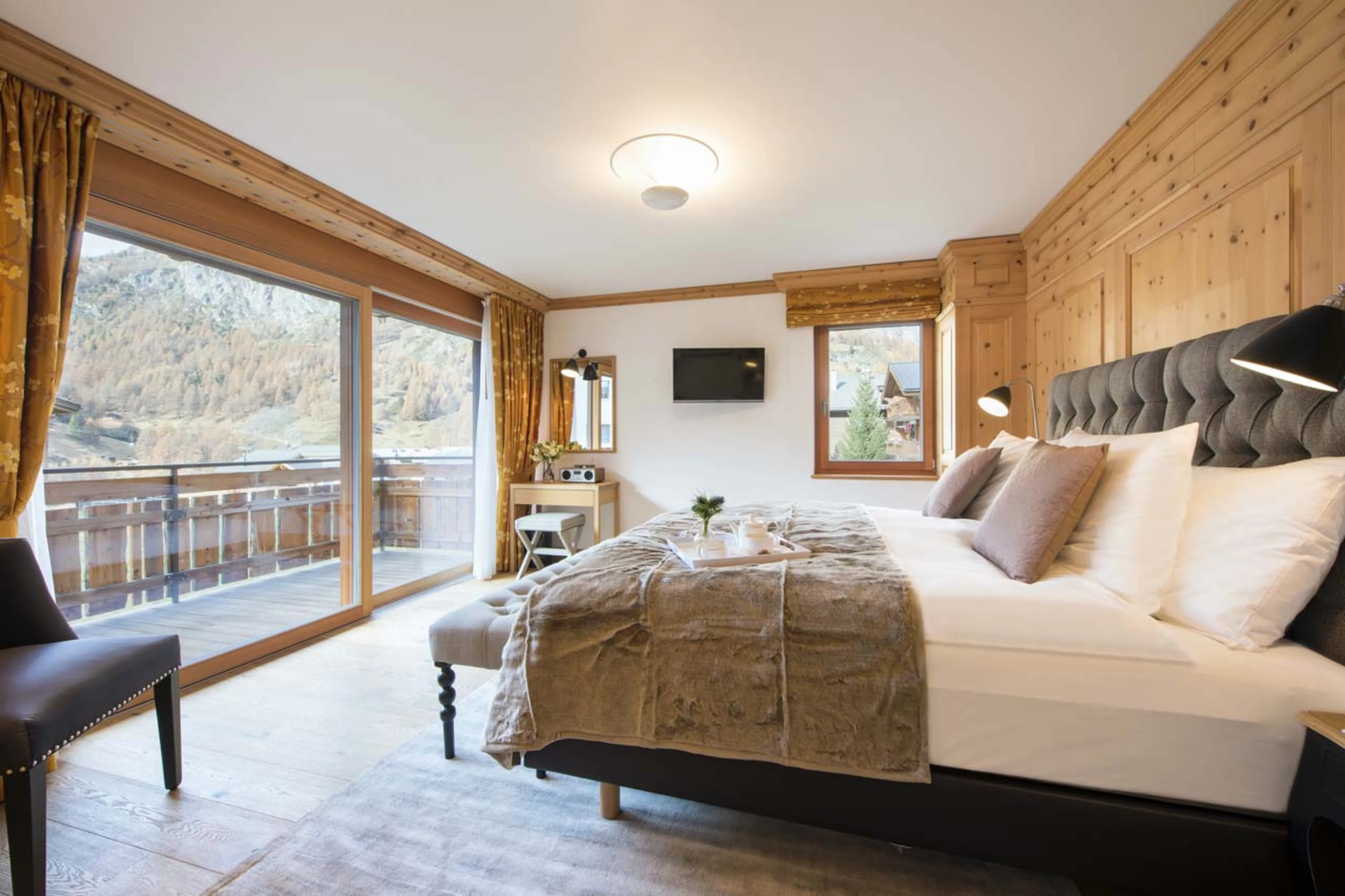 Bedroom one terrace at Chalet Alex in Zermatt