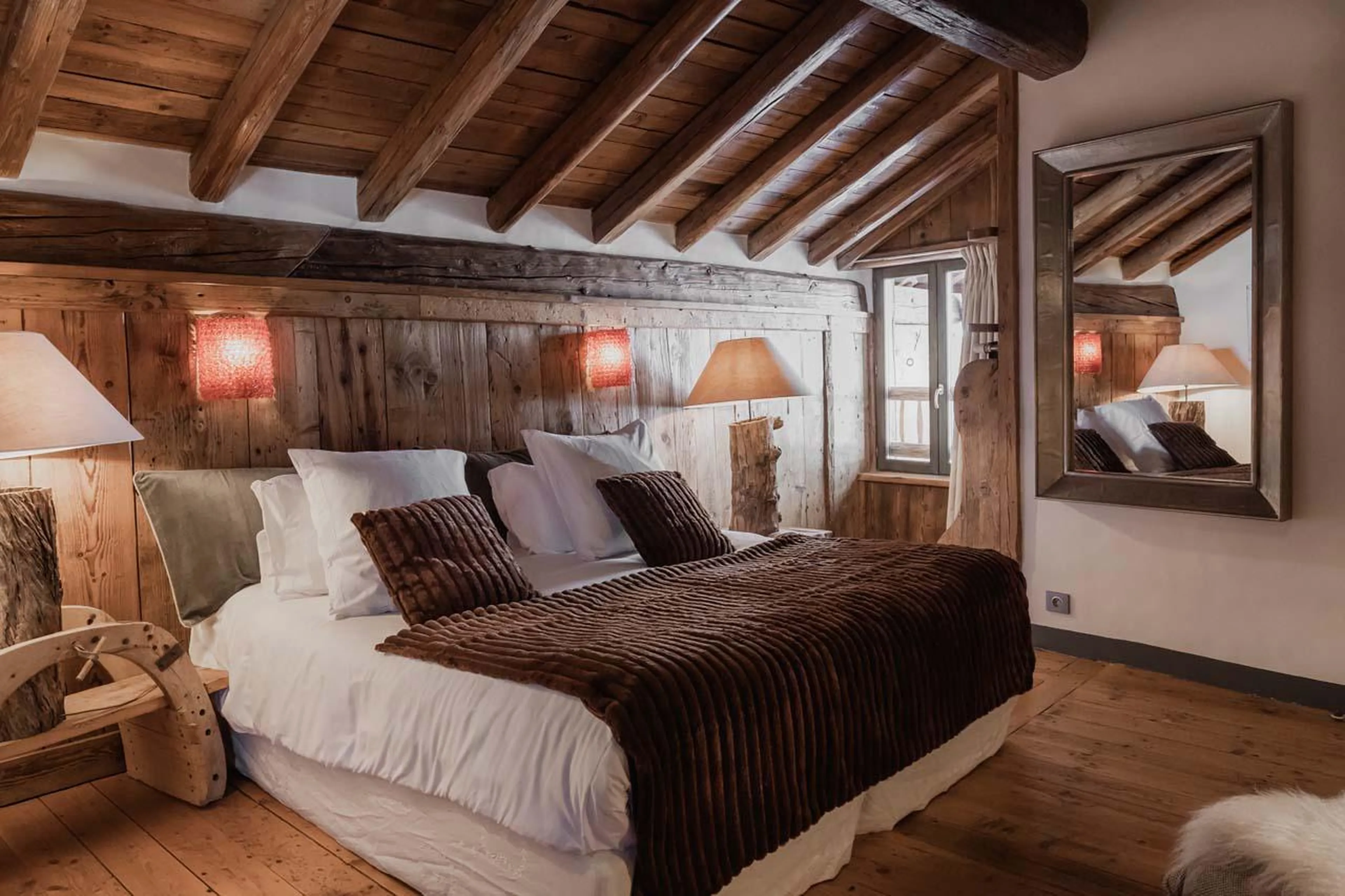 Bedroom one at Chalet Alice in Val d'Isere