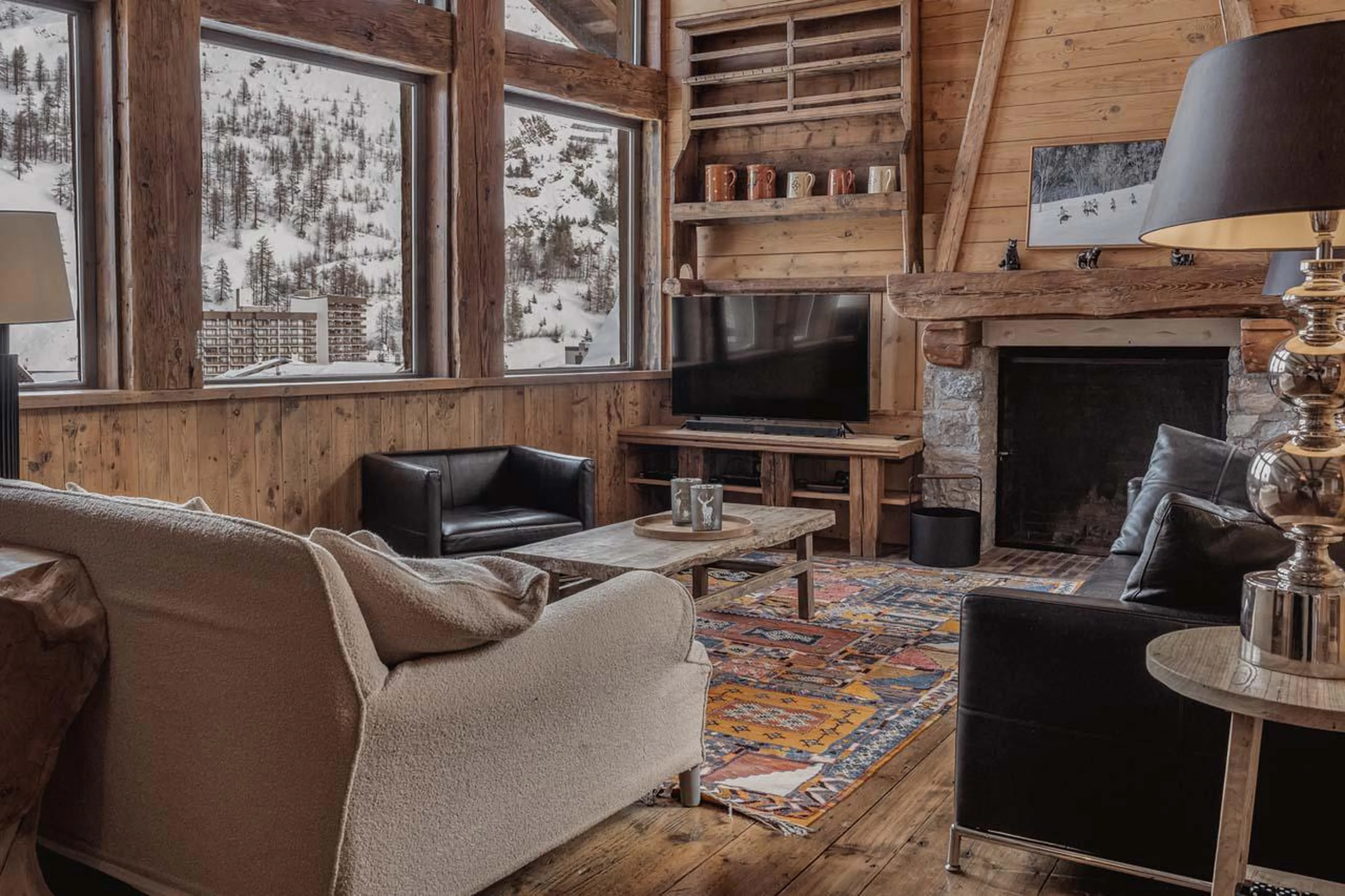 Living room at Chalet Alice in Val d'Isere