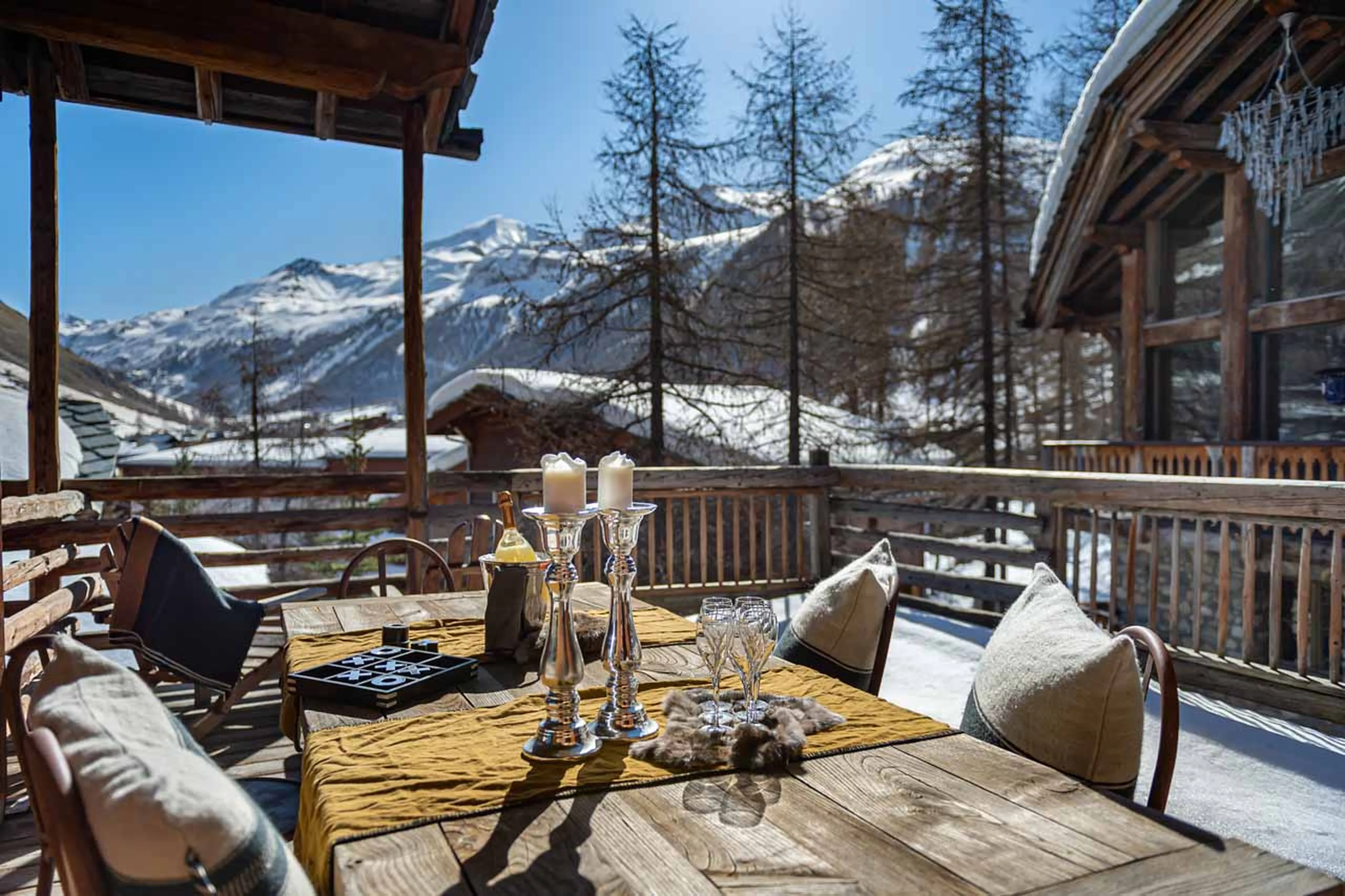 Views from terrace at Chalet Alice in Val d'Isere