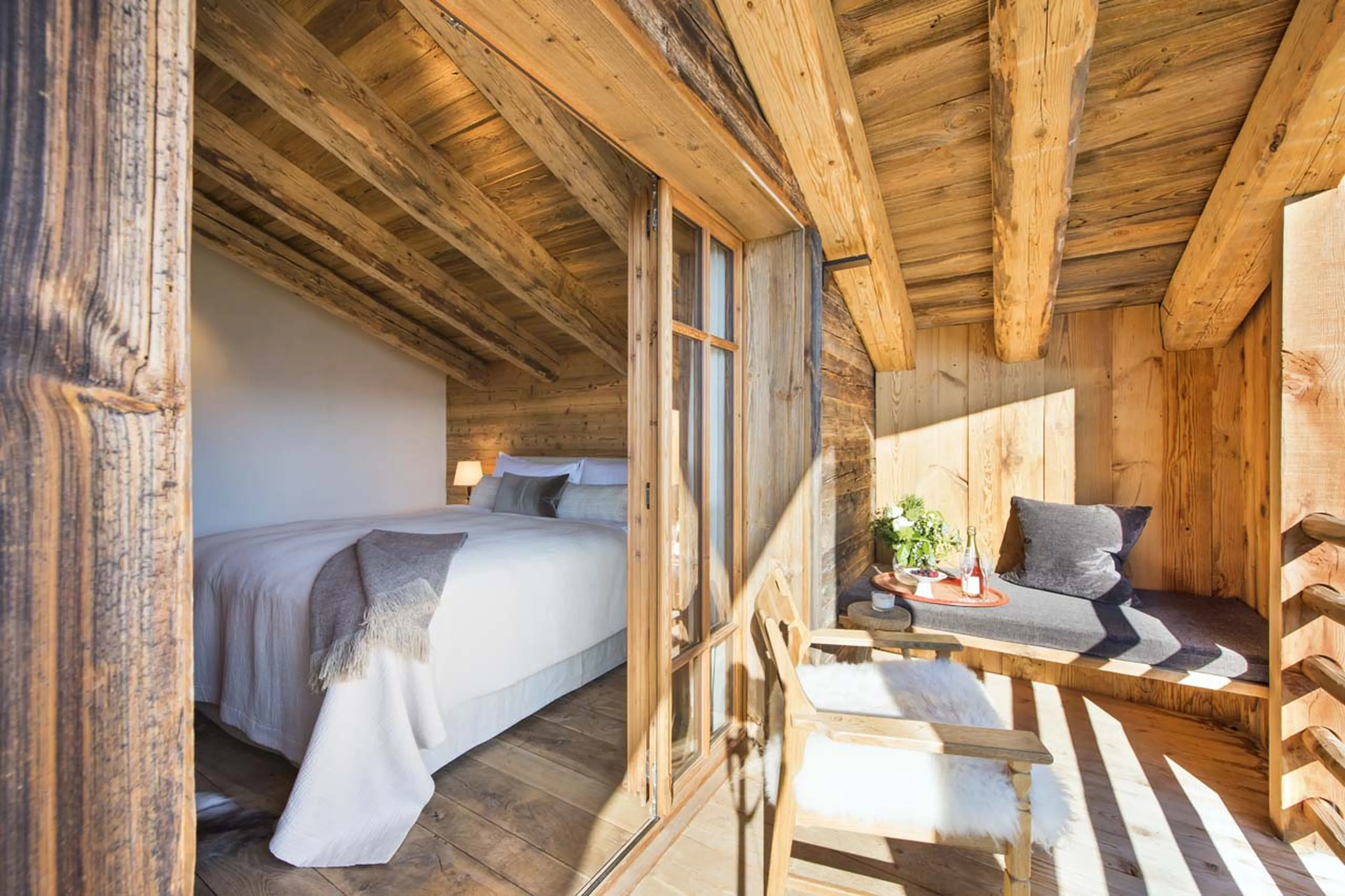 Master bedroom balcony at Chalet Aline in Verbier