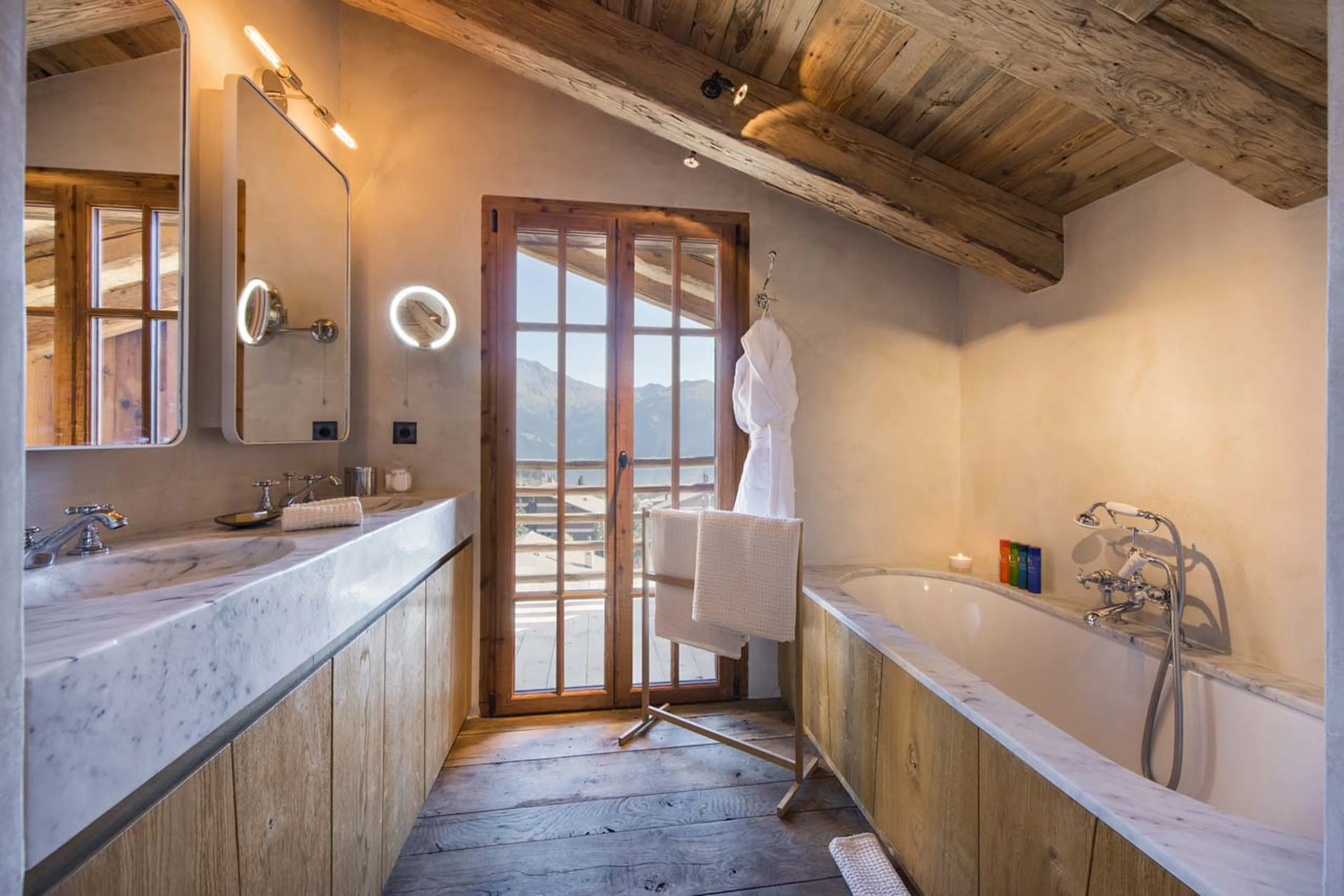 Balcony access from master bathroom at Chalet Aline in Verbier