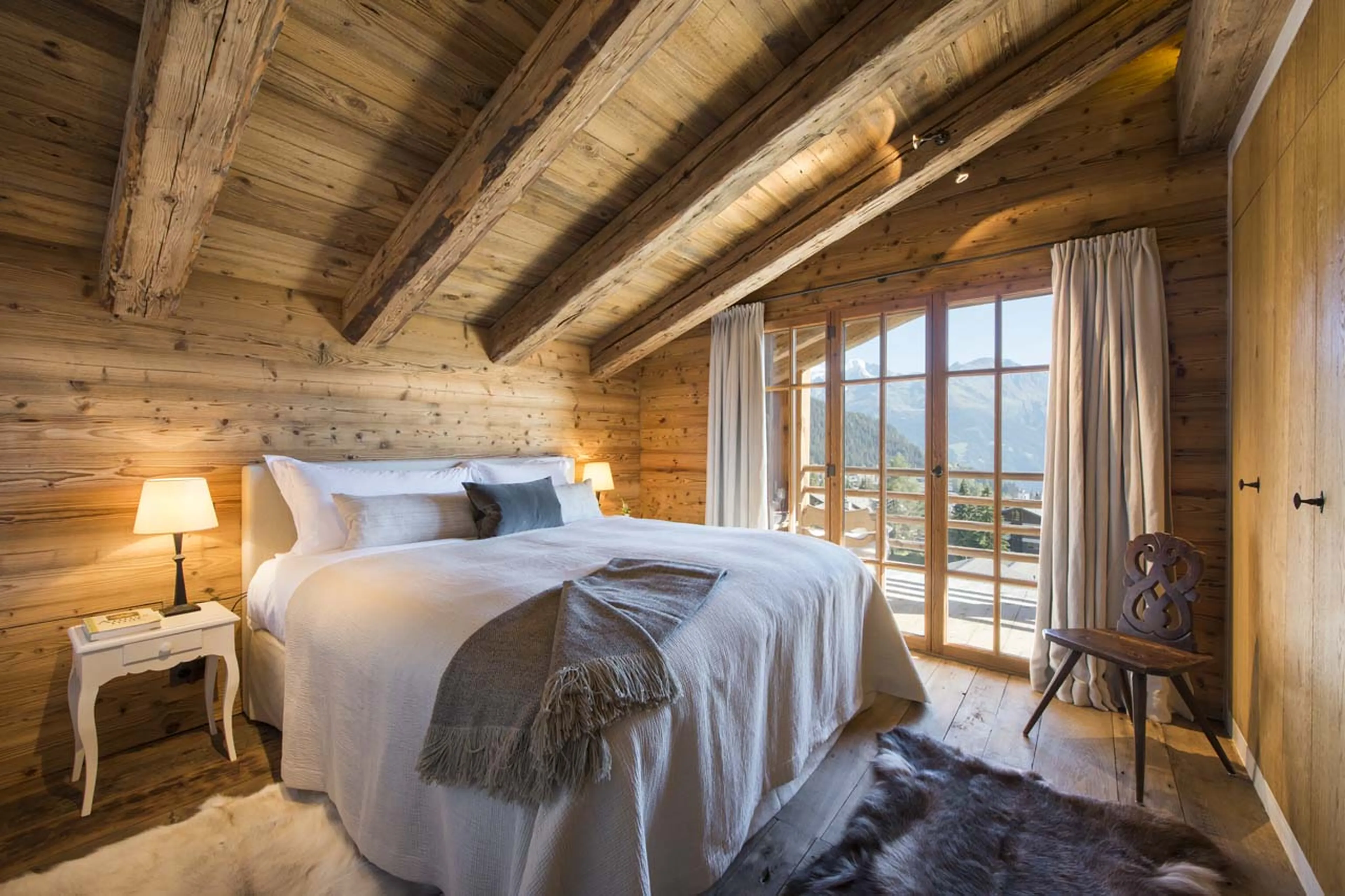 Bedroom one at Chalet Aline in Verbier