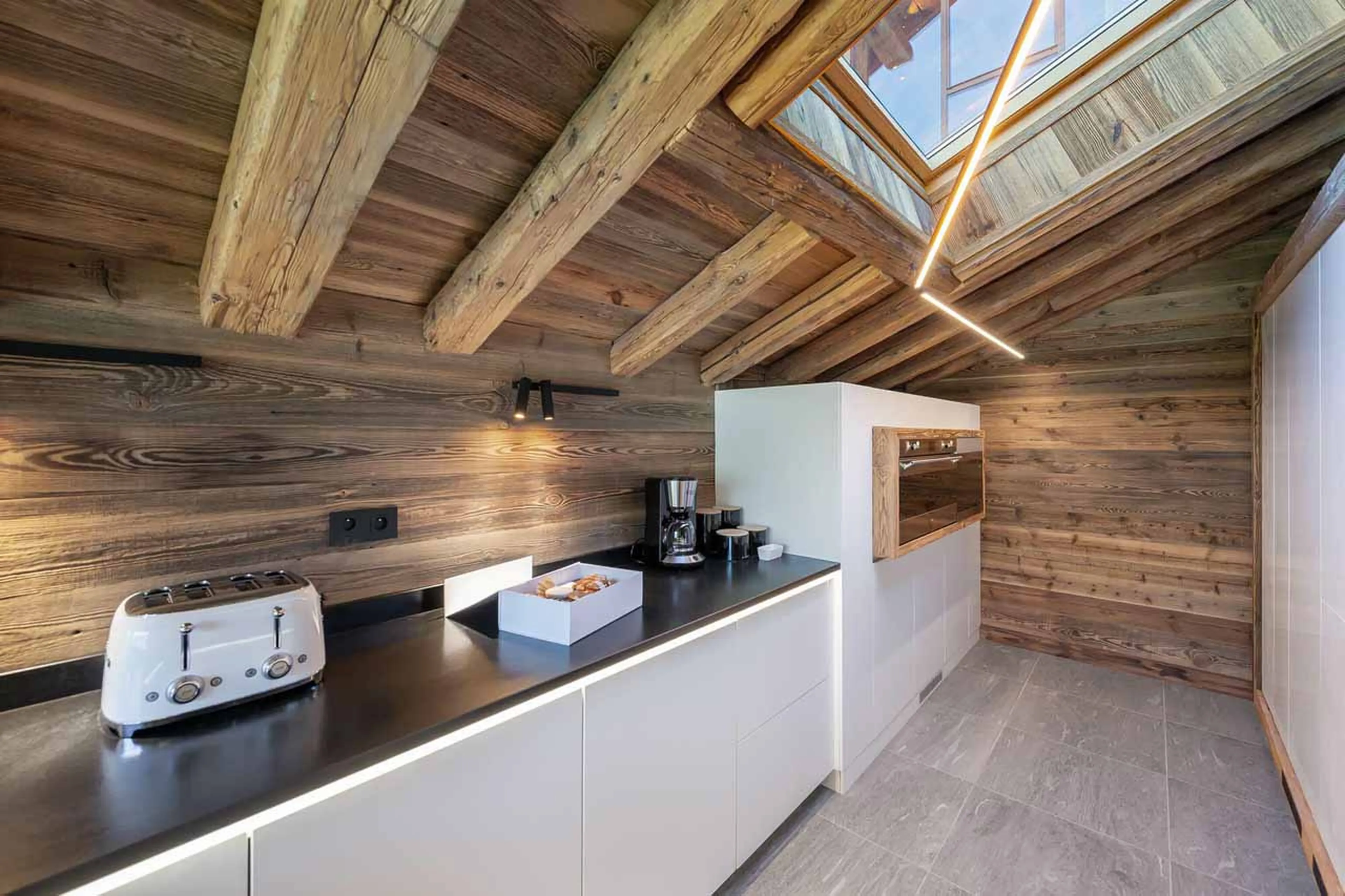 Kitchen at Chalet Aloha in St Martin de Belleville