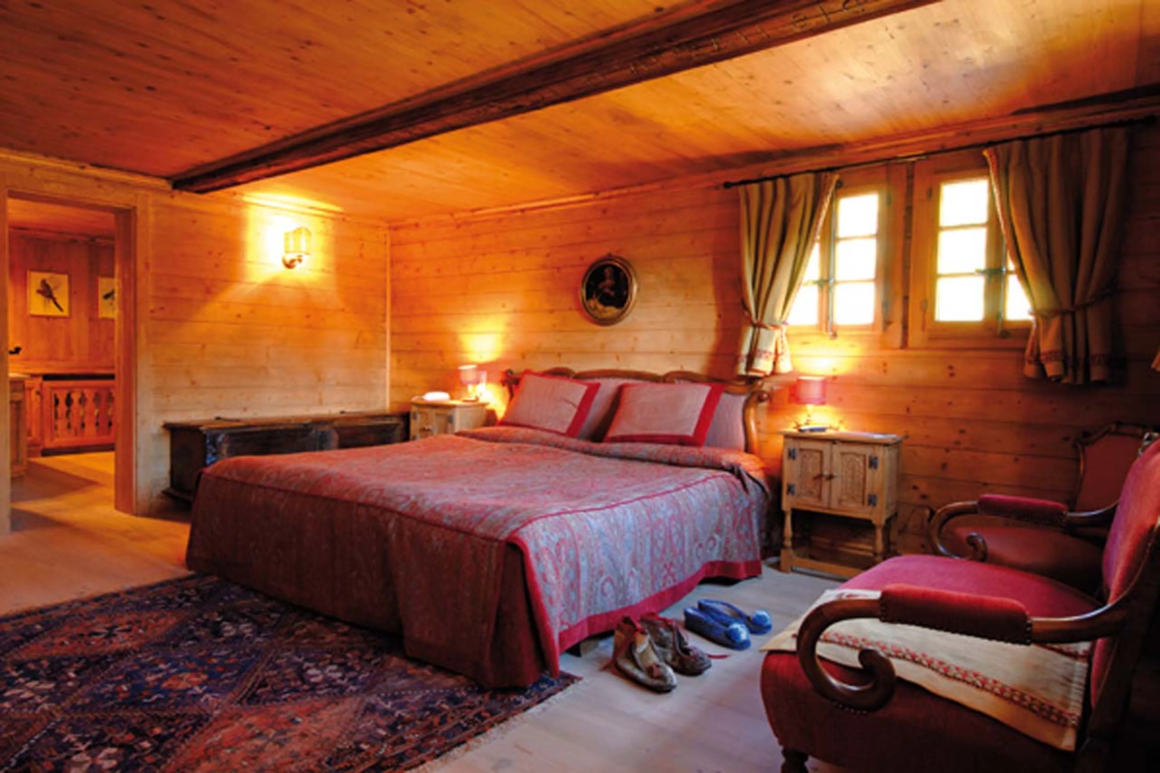 Bedroom one at Chalet Alouette in Crans Montana