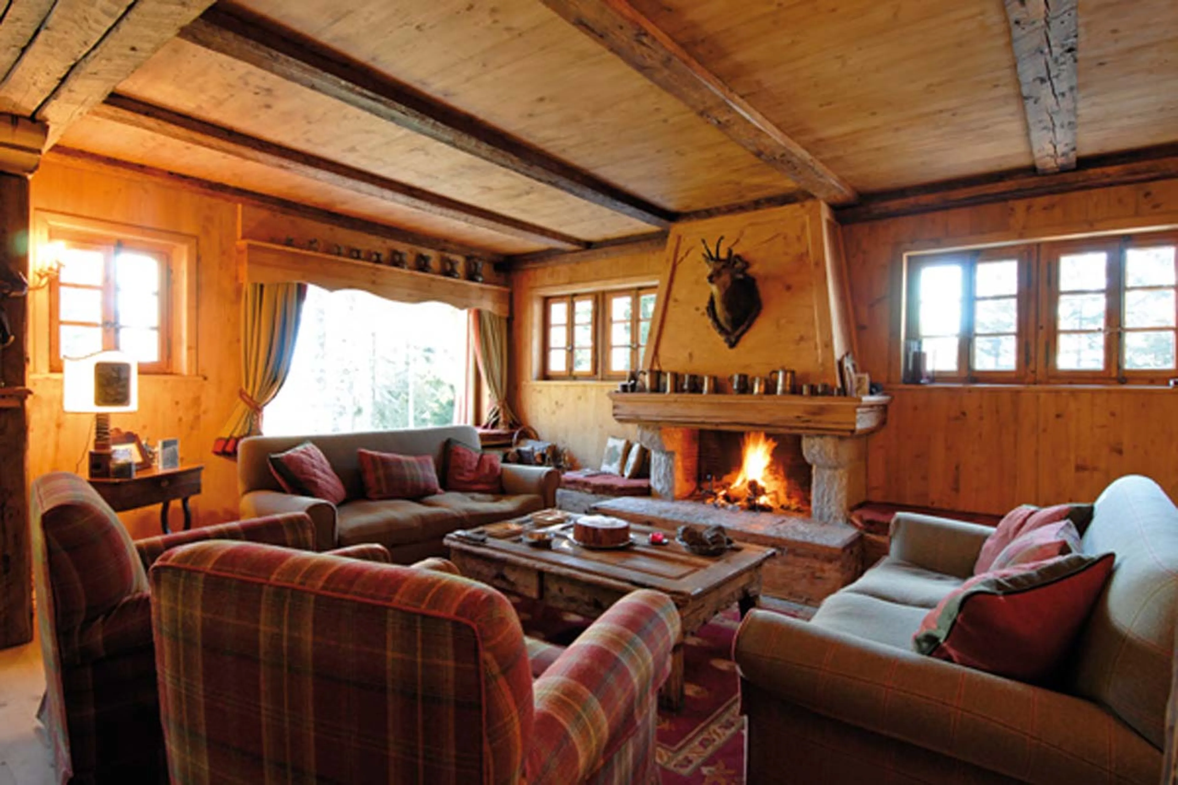 Living area of Chalet Alouette in Crans Montana