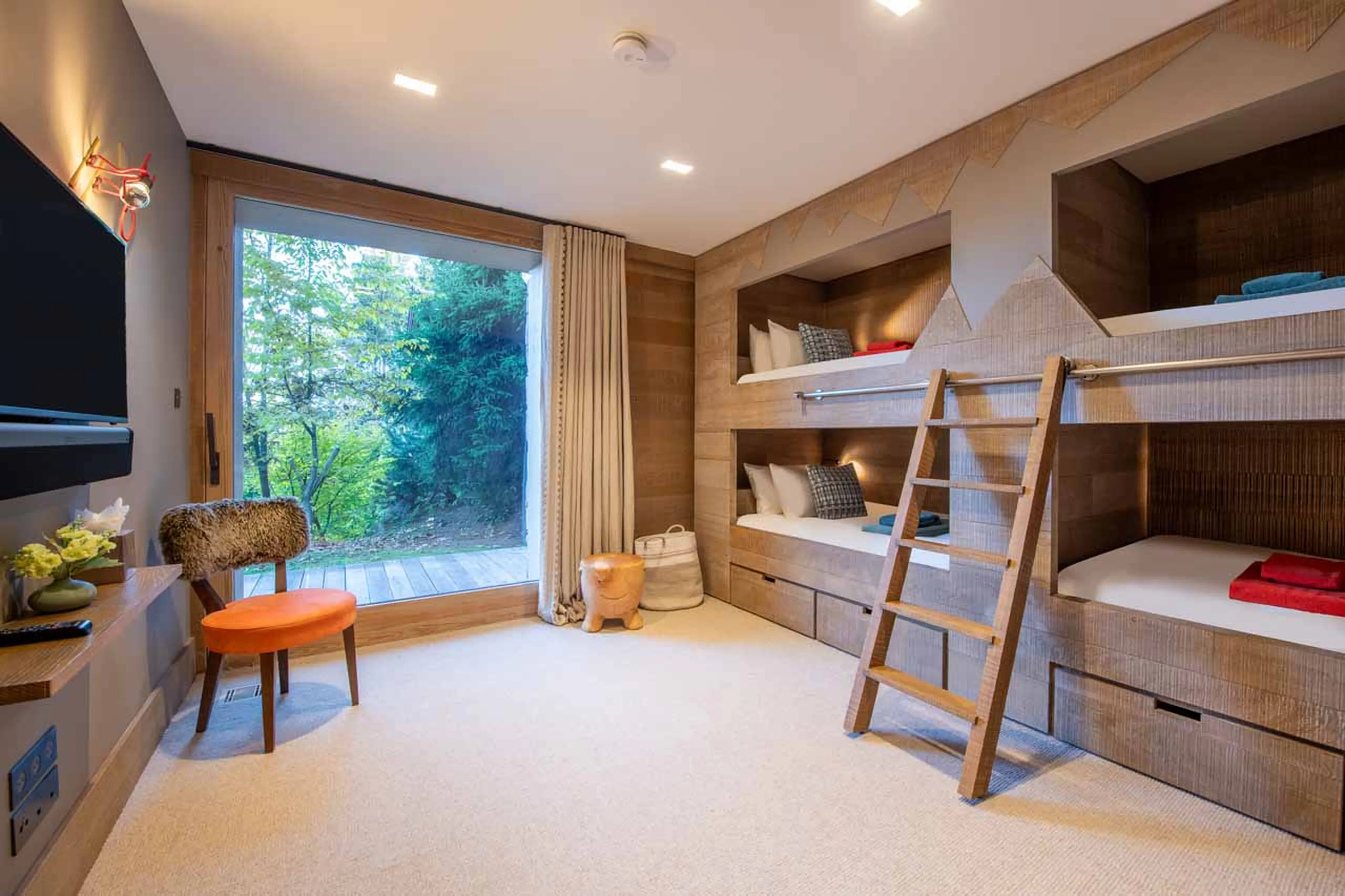 Bedroom one at Chalet Alpaca in Meribel