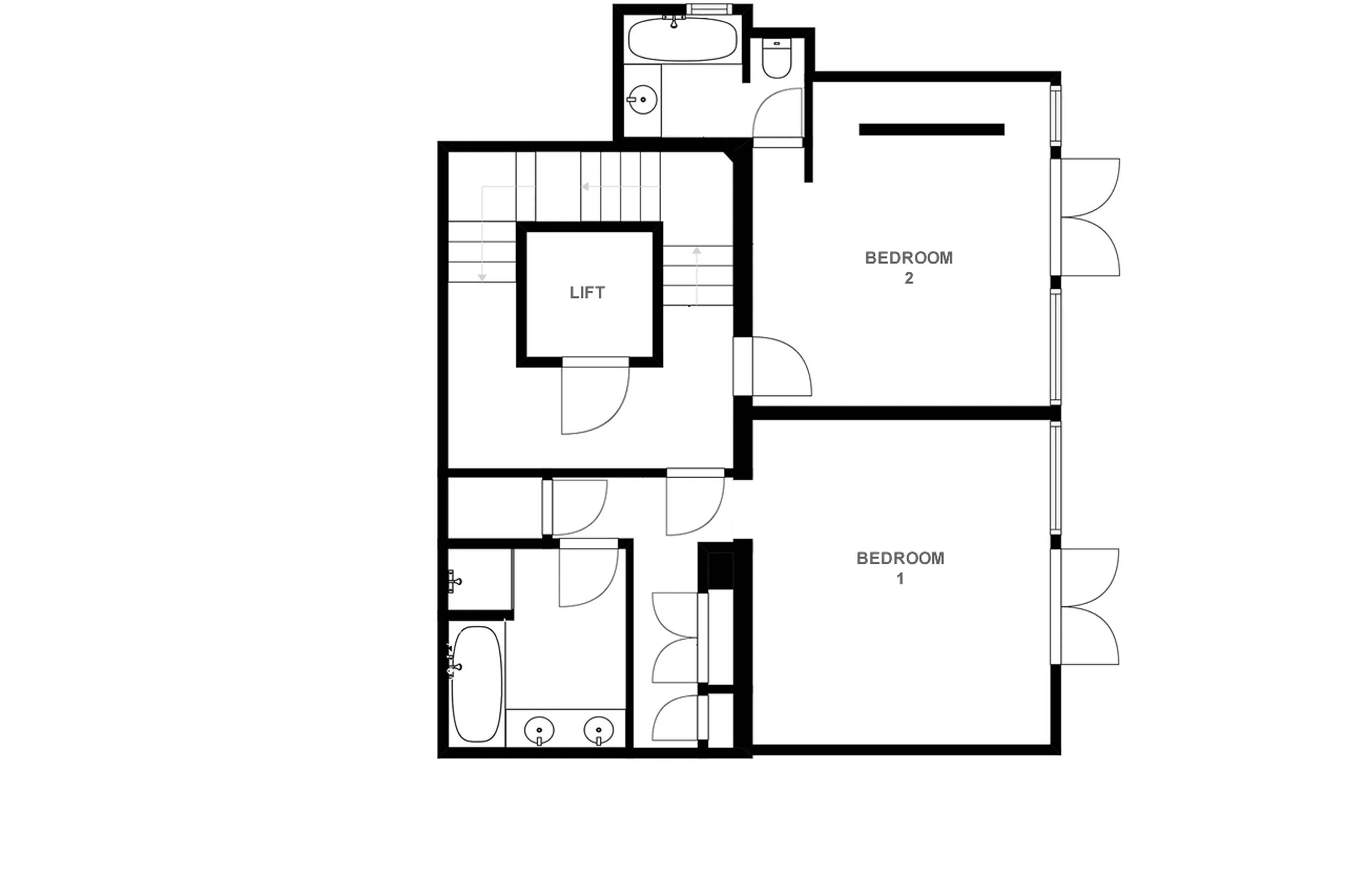Level 1 floor plan of Chalet Alpette in Courchevel 1550