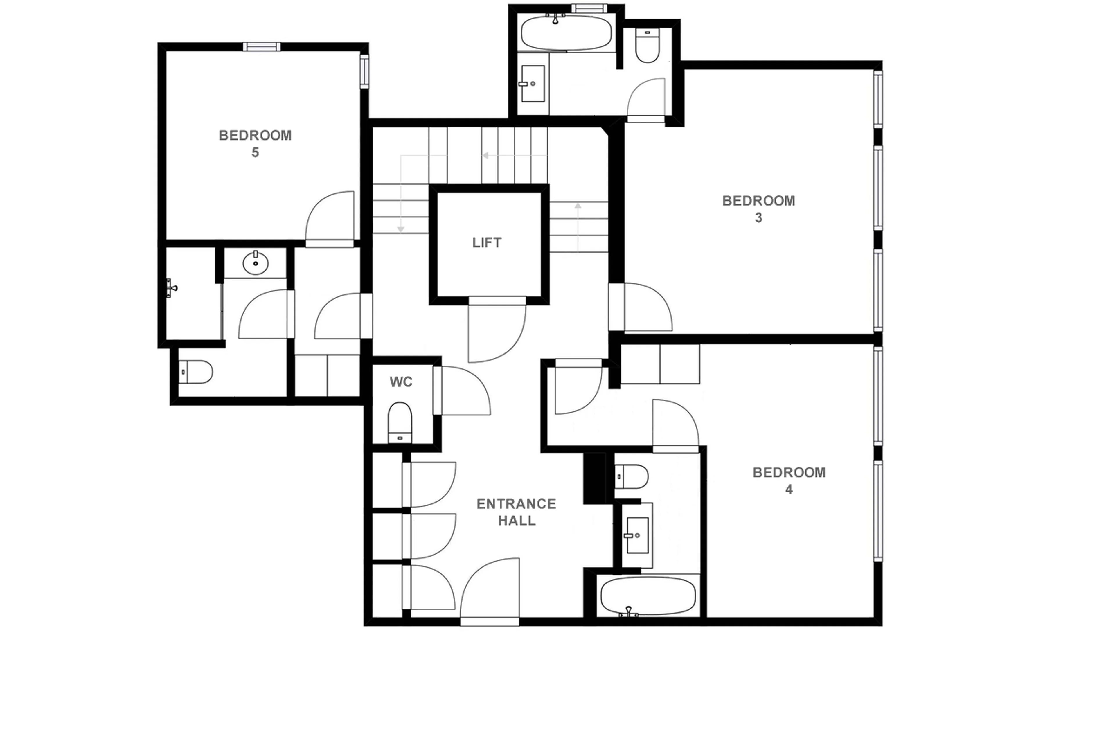 Level 2 floor plan of Chalet Alpette in Courchevel 1550