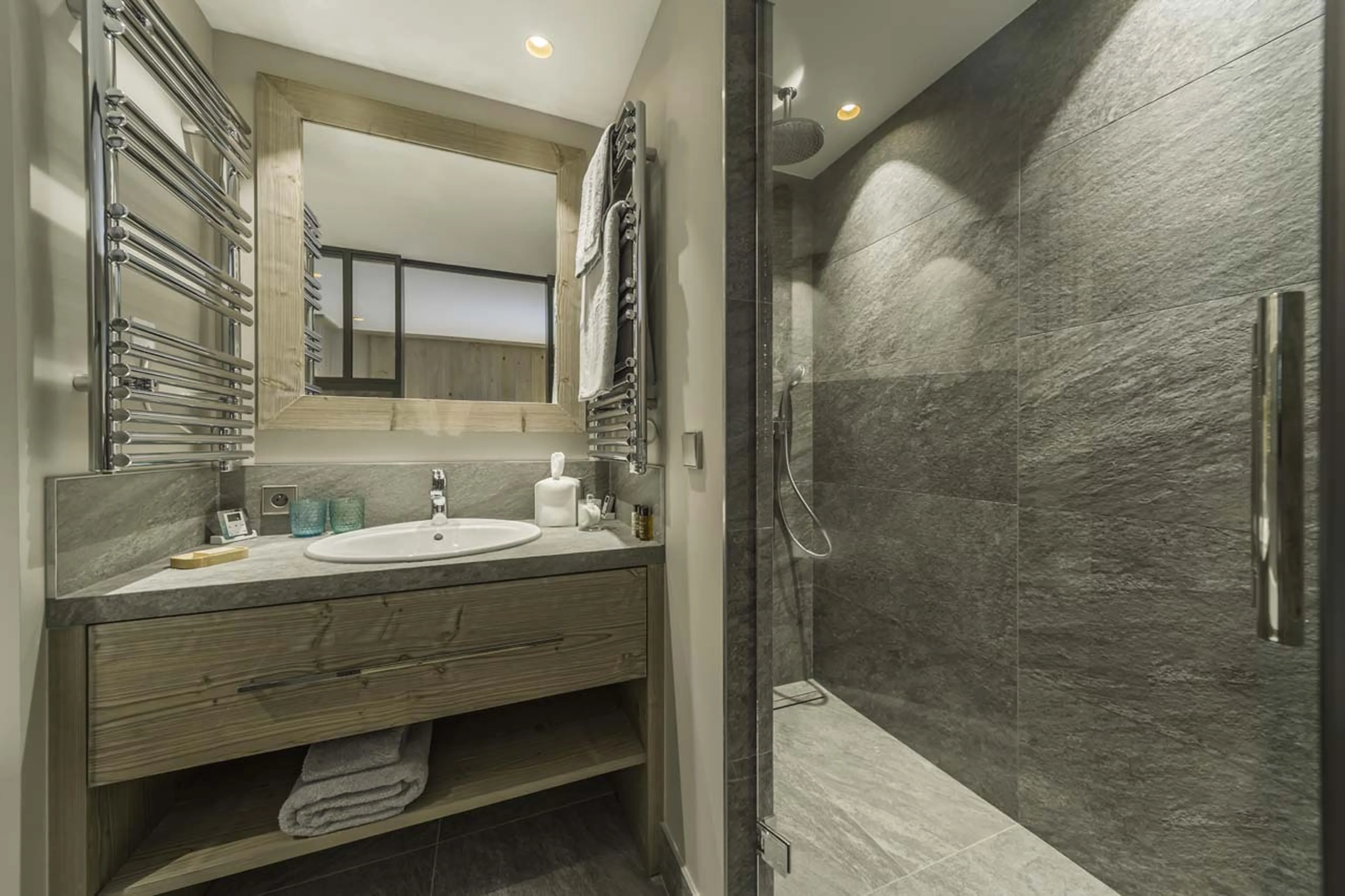 En-suite shower room in Chalet Alpin, Courchevel 1850