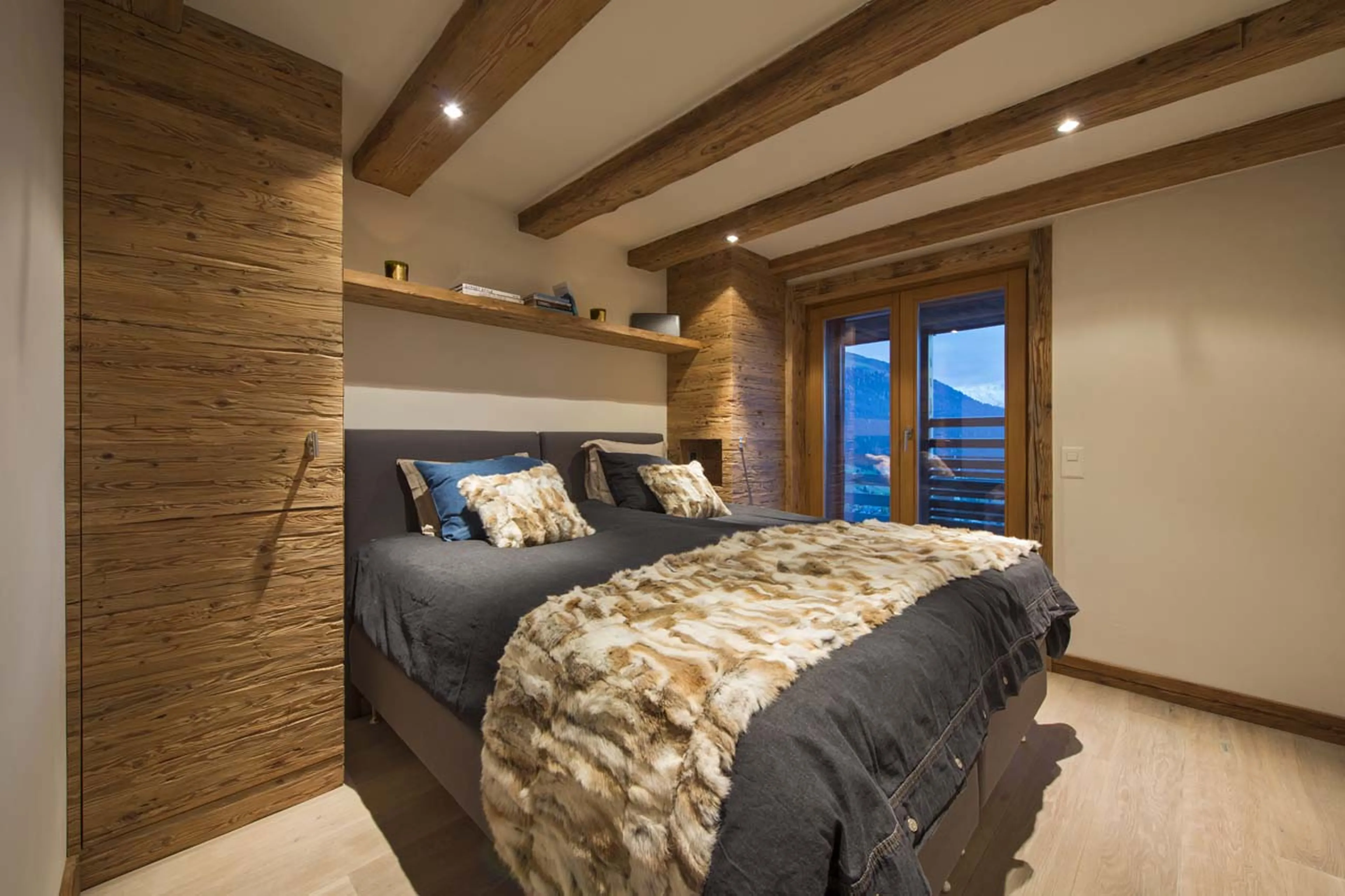 Bedroom two in Chalet Alpine Roc in Verbier