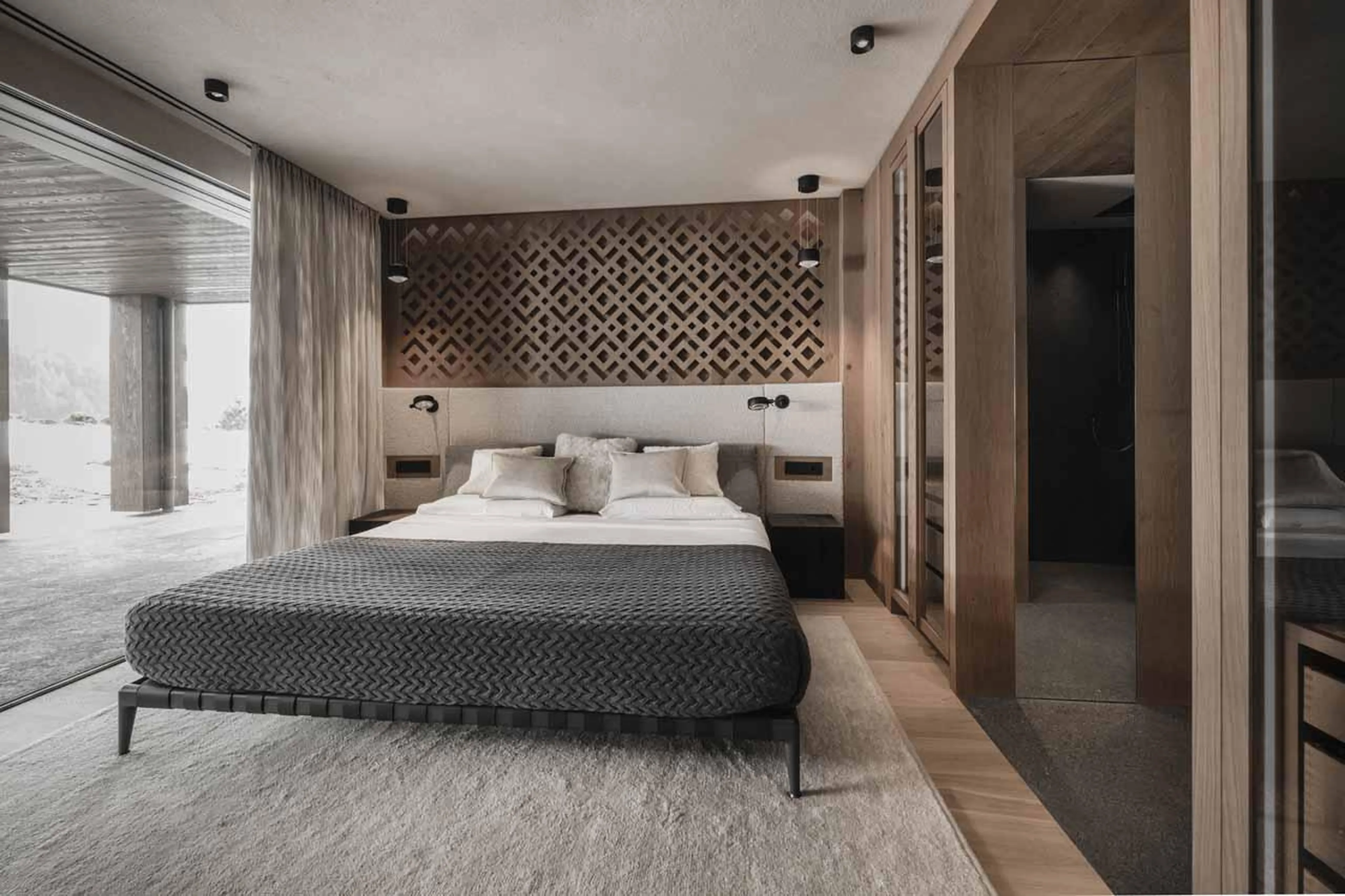 Bedroom two at Chalet Alpurio in Val Gardena