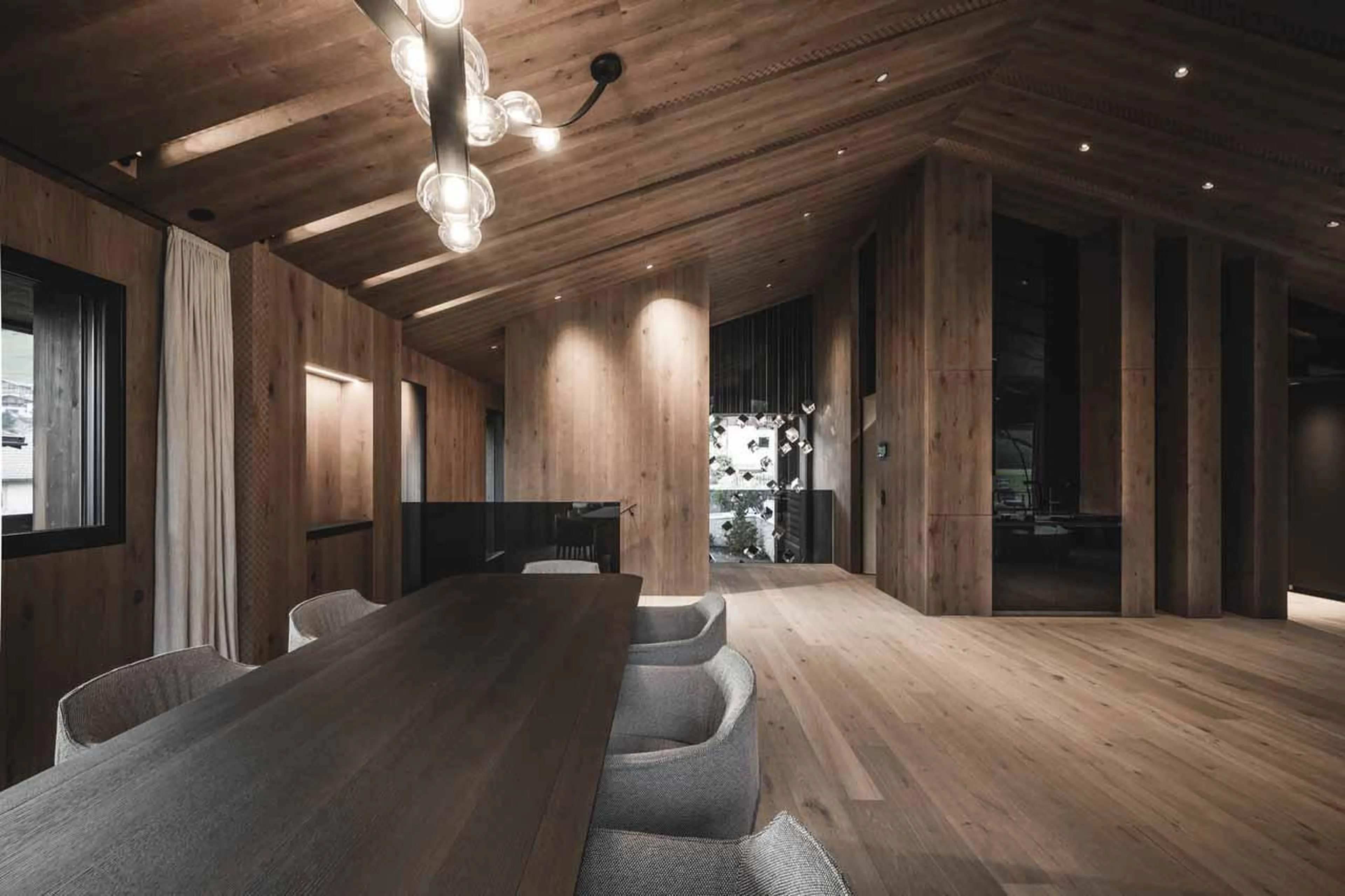 Dining area at Chalet Alpurio in Val Gardena