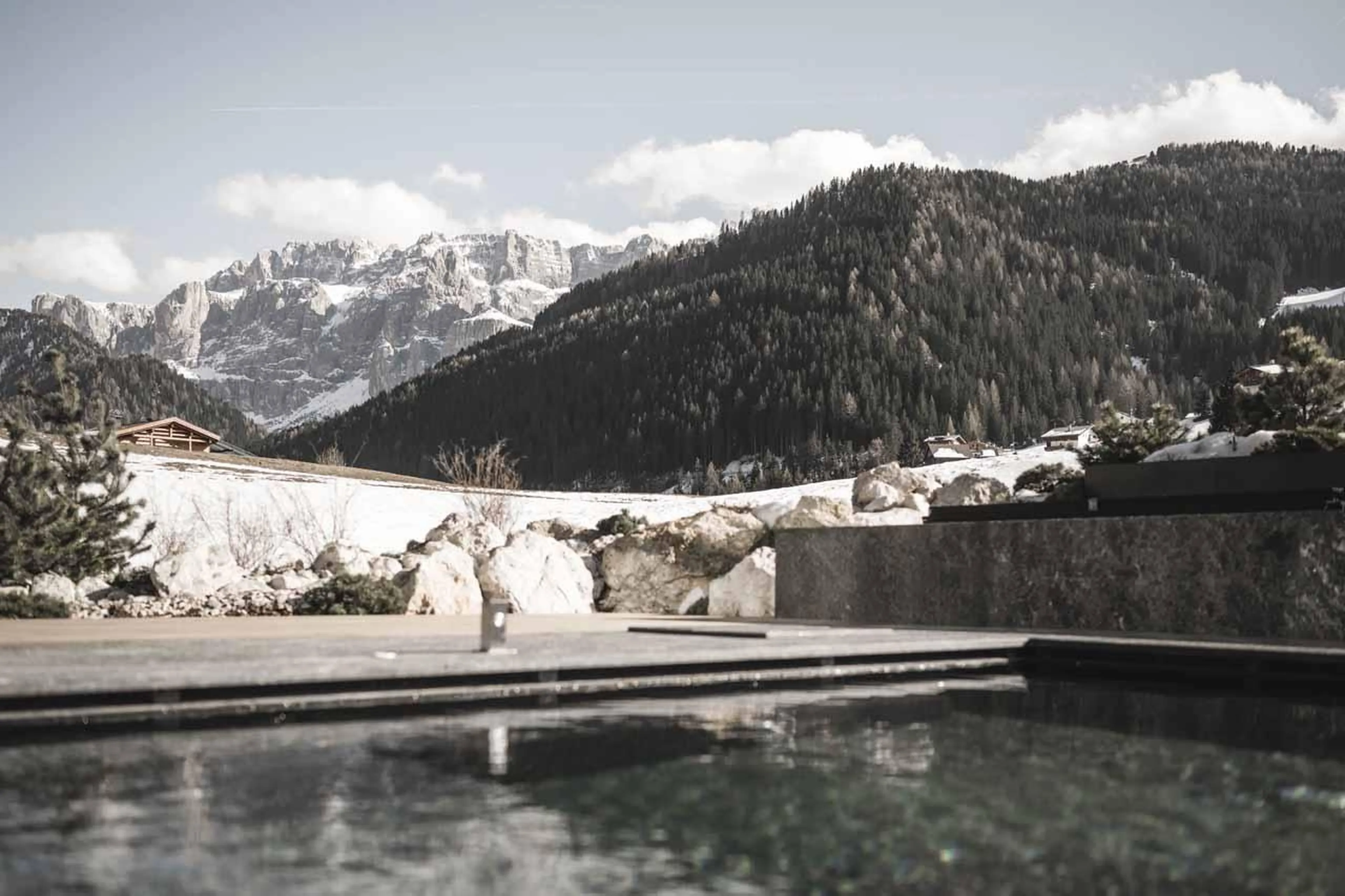 Whirlpool views at Chalet Alpurio in Val Gardena