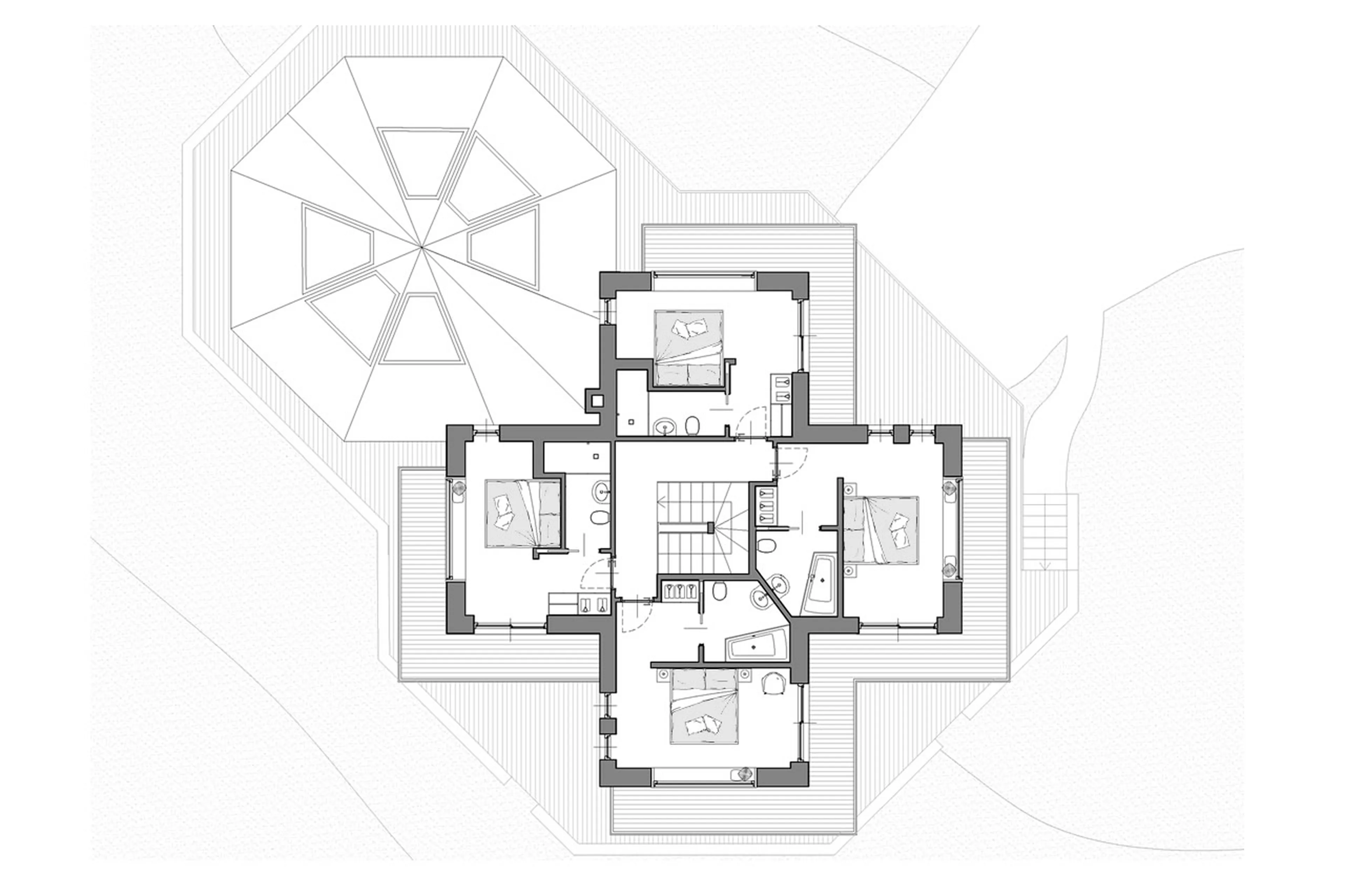 Level 1 floor plan at Chalet Alta in Chamonix