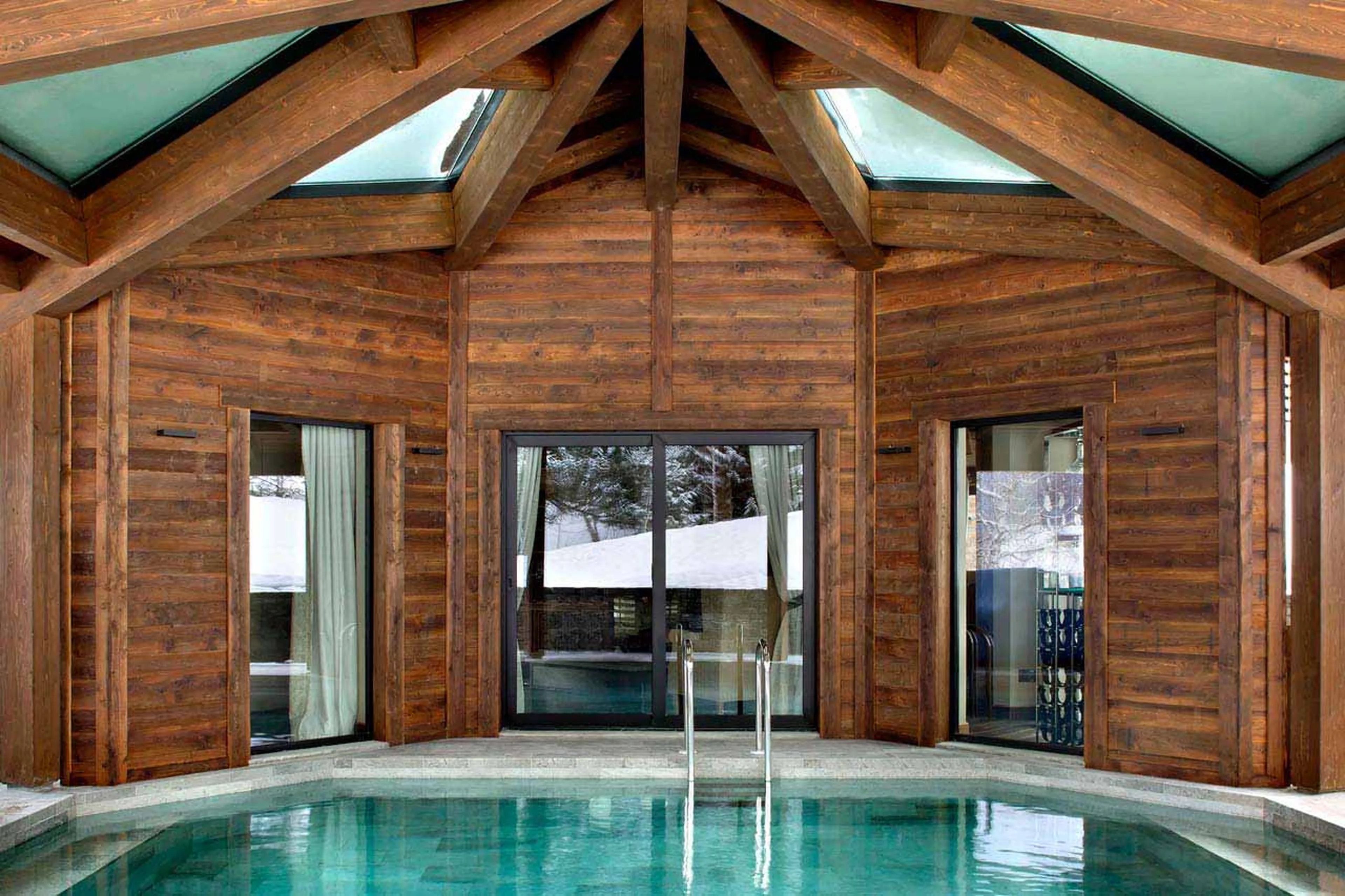 Views from swimming pool at Chalet Alta in Chamonix