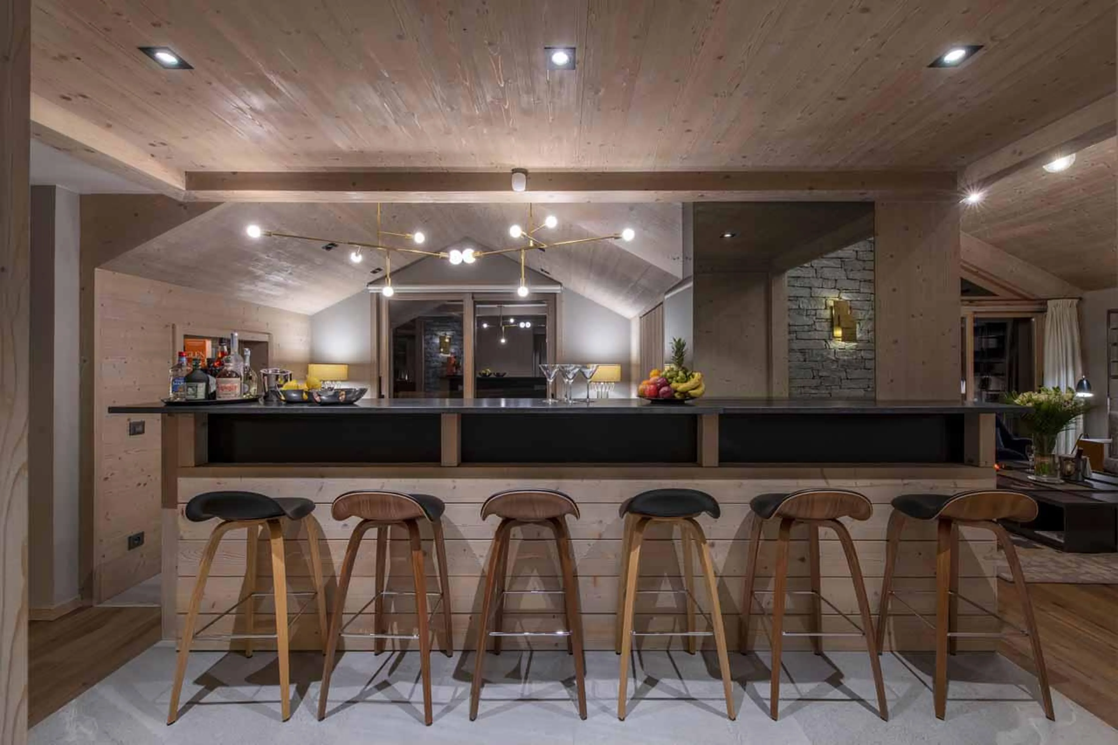 Bar area at Chalet Altius in Meribel