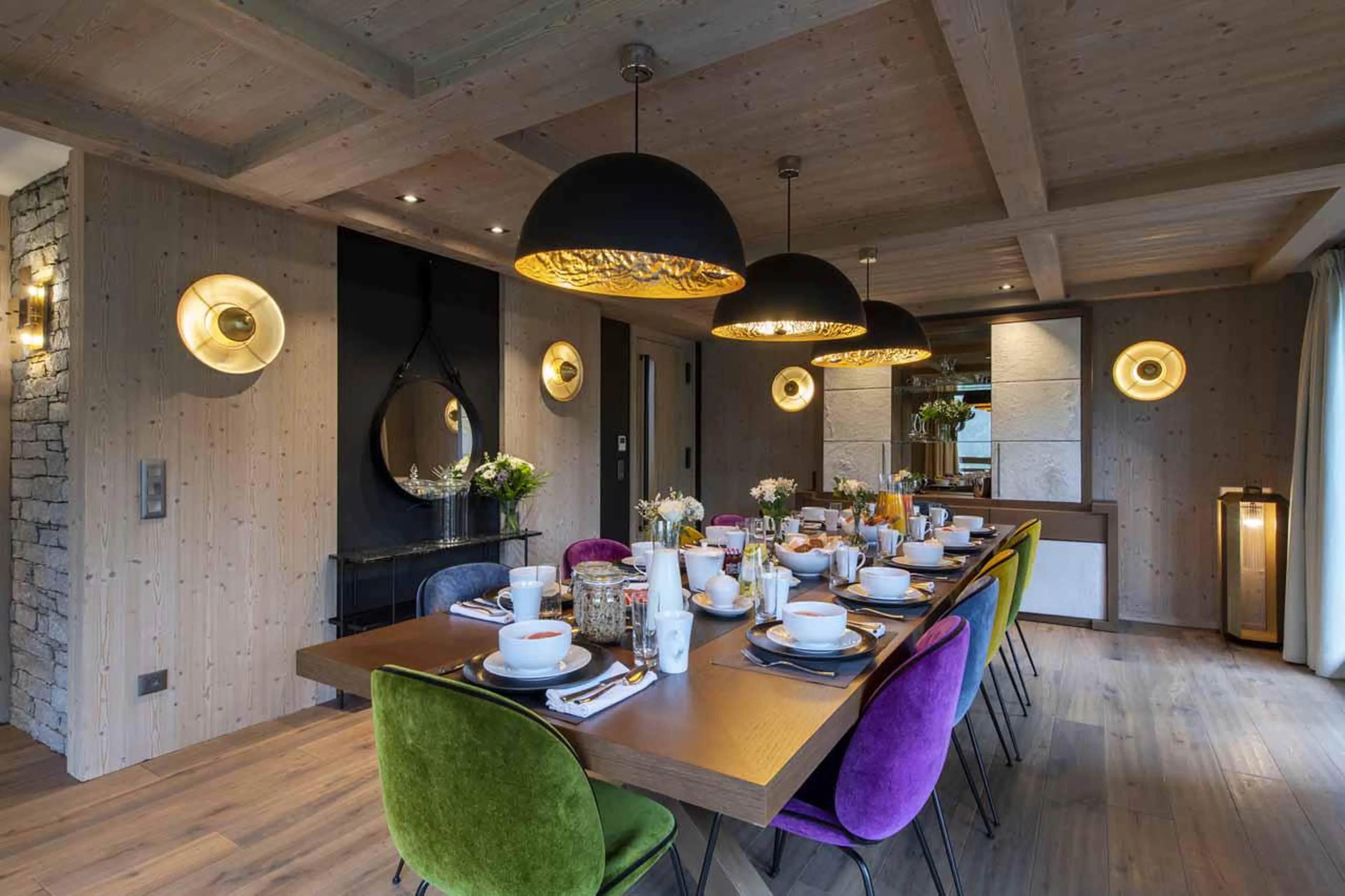Dining area at Chalet Altius in Meribel