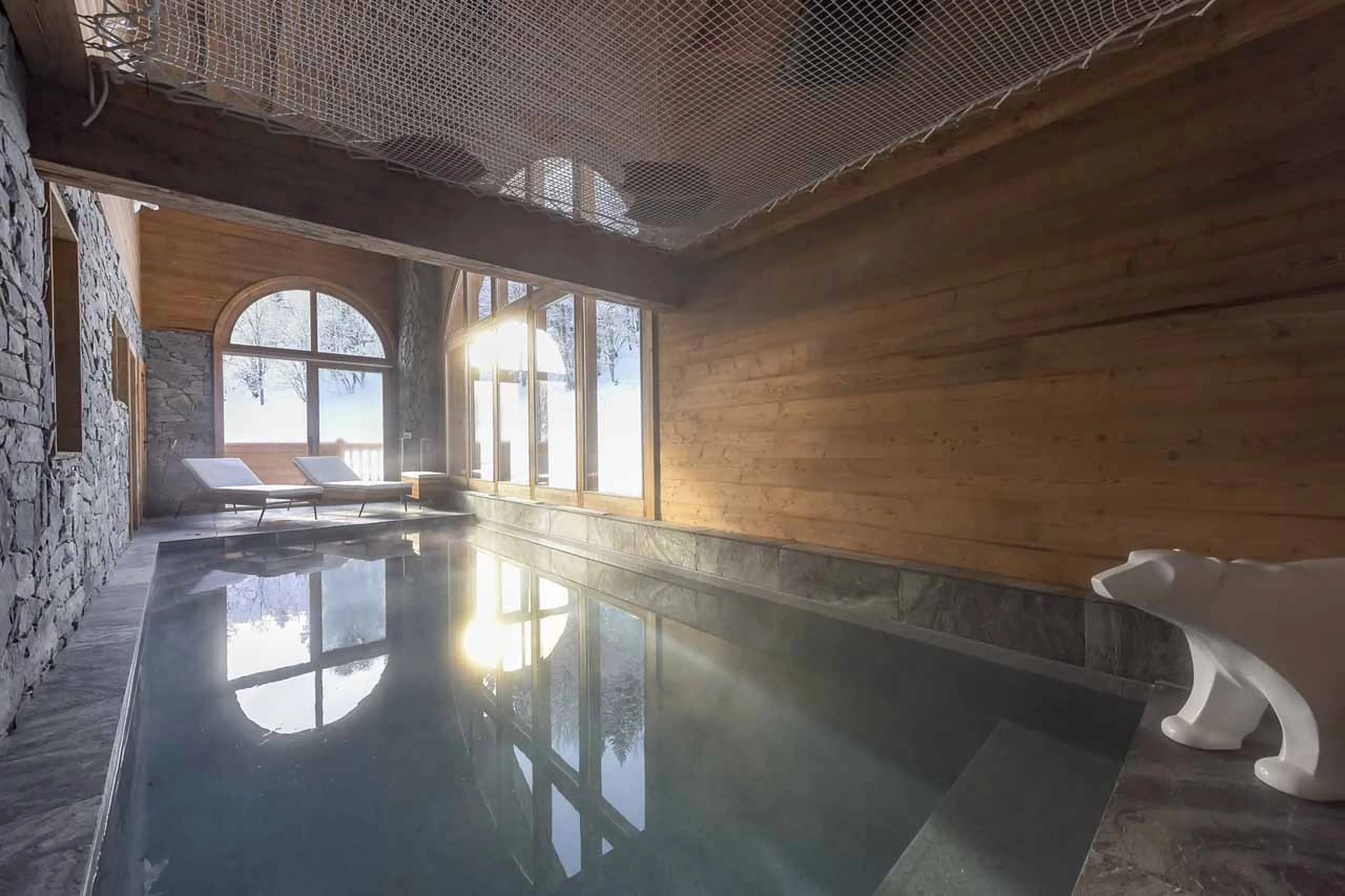 Windows in spa area at Chalet Alya in Meribel