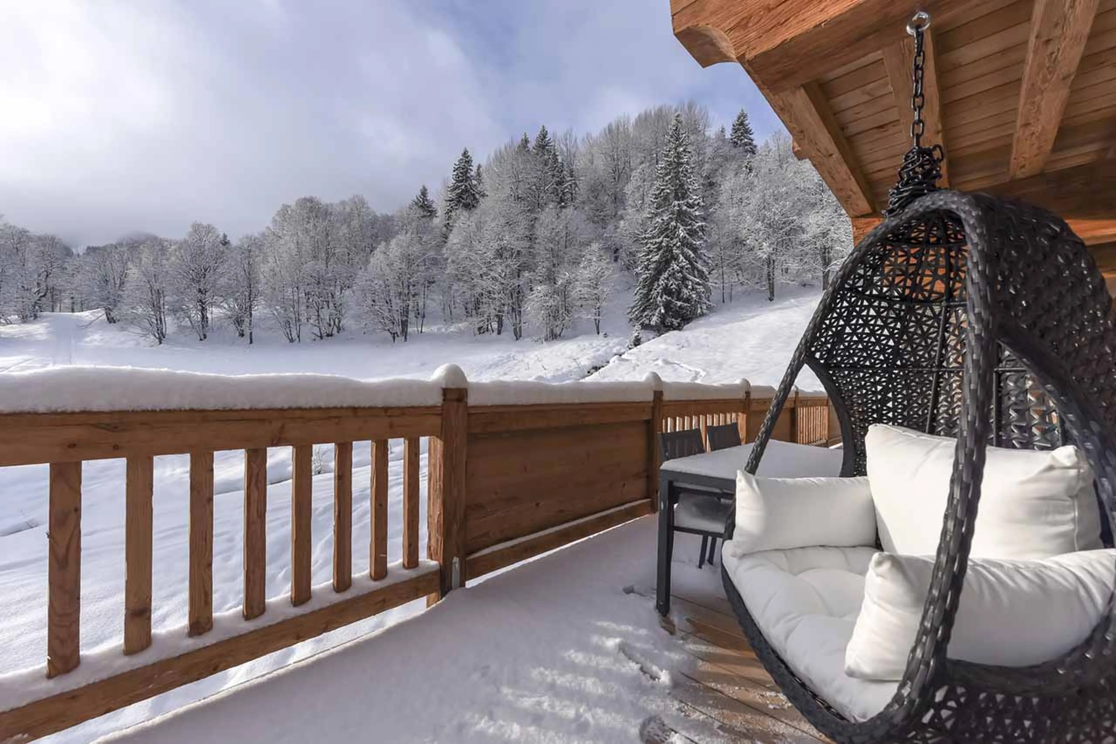 Views from terrace of Chalet Alya in Meribel