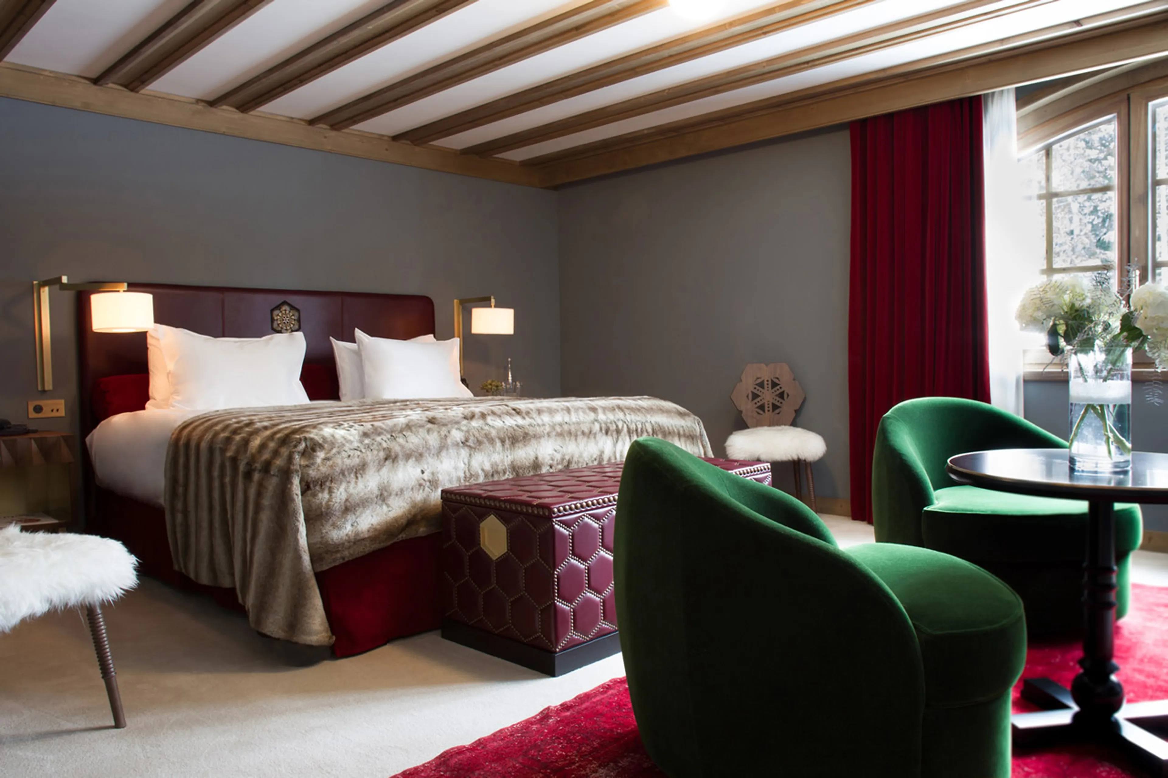 En suite king size double bedroom in Chalet Amarante in Courchevel 1850