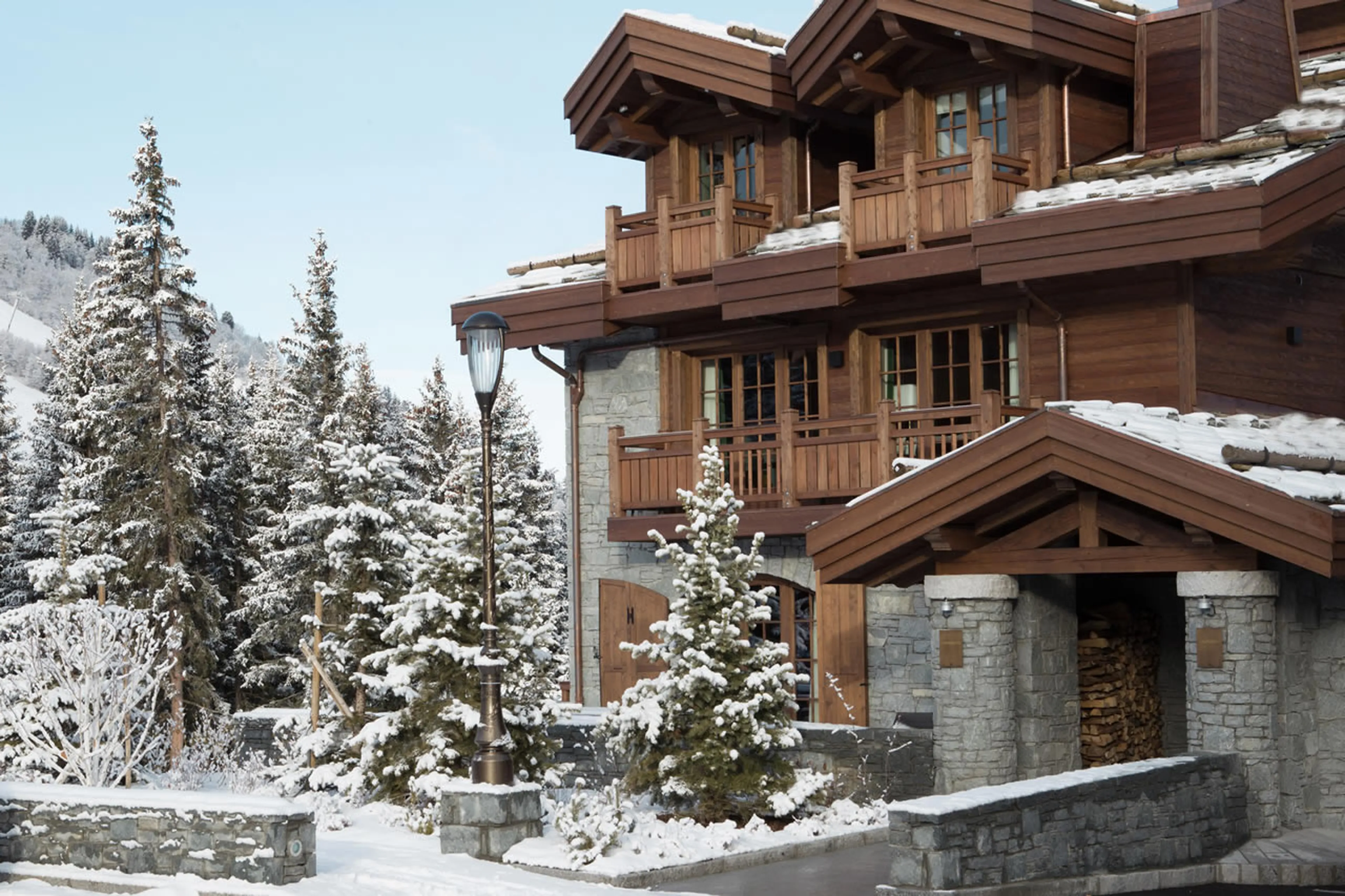 Exterior of Chalet Amarante, situated in the Alpine Garden of Courchevel 1850