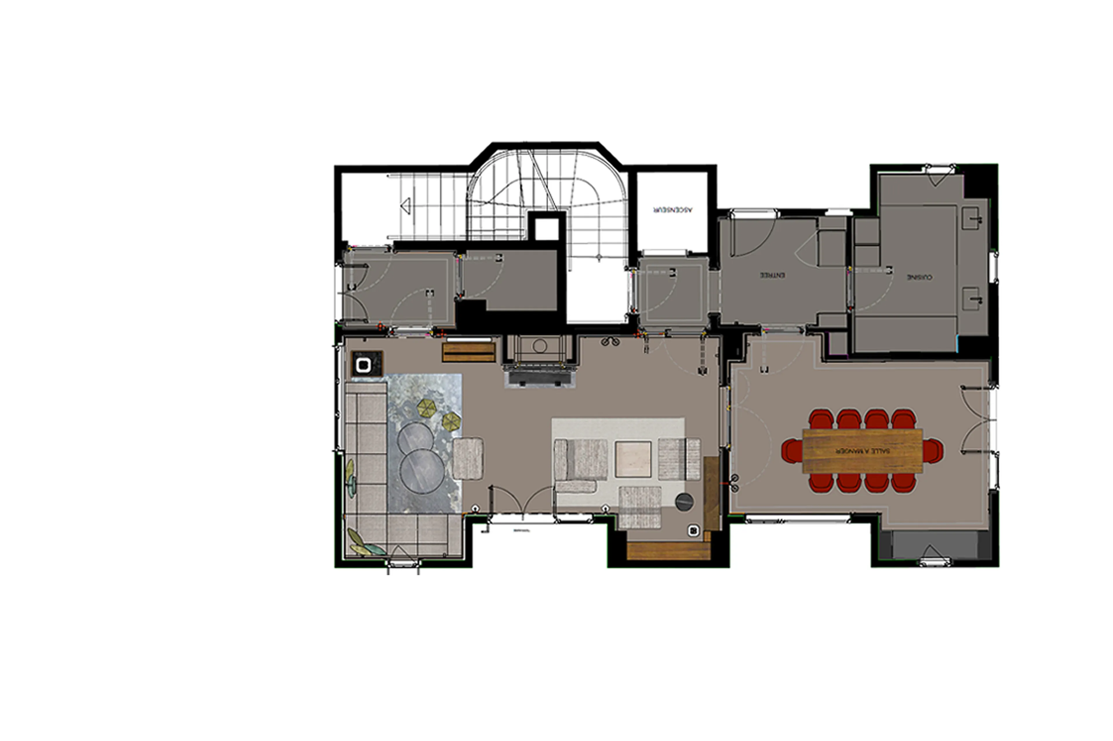 Level 0 floor plan of Chalet Amarante in Courchevel 1850