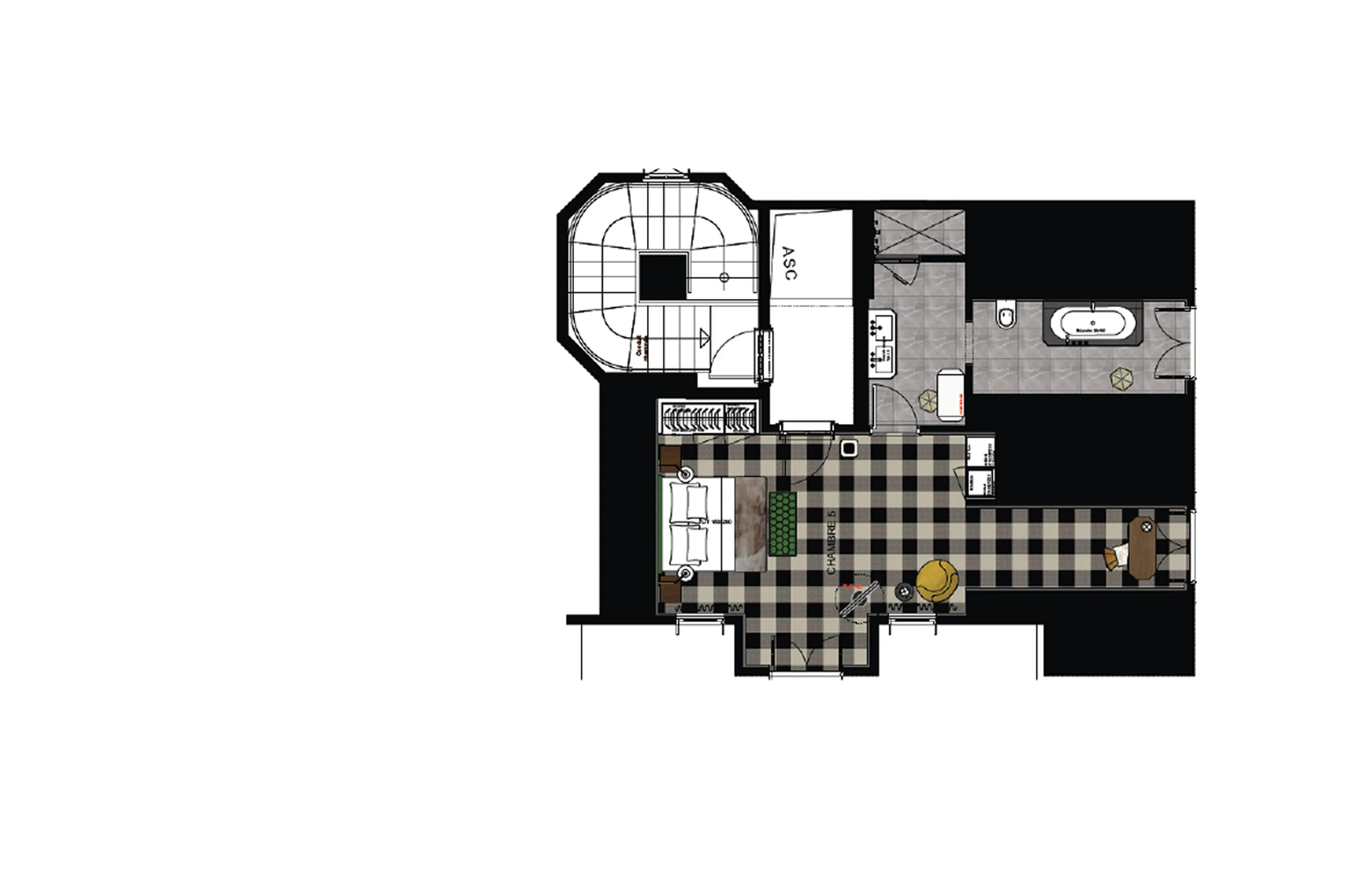 Level 2 floor plan of Chalet Amarante in Courchevel 1850