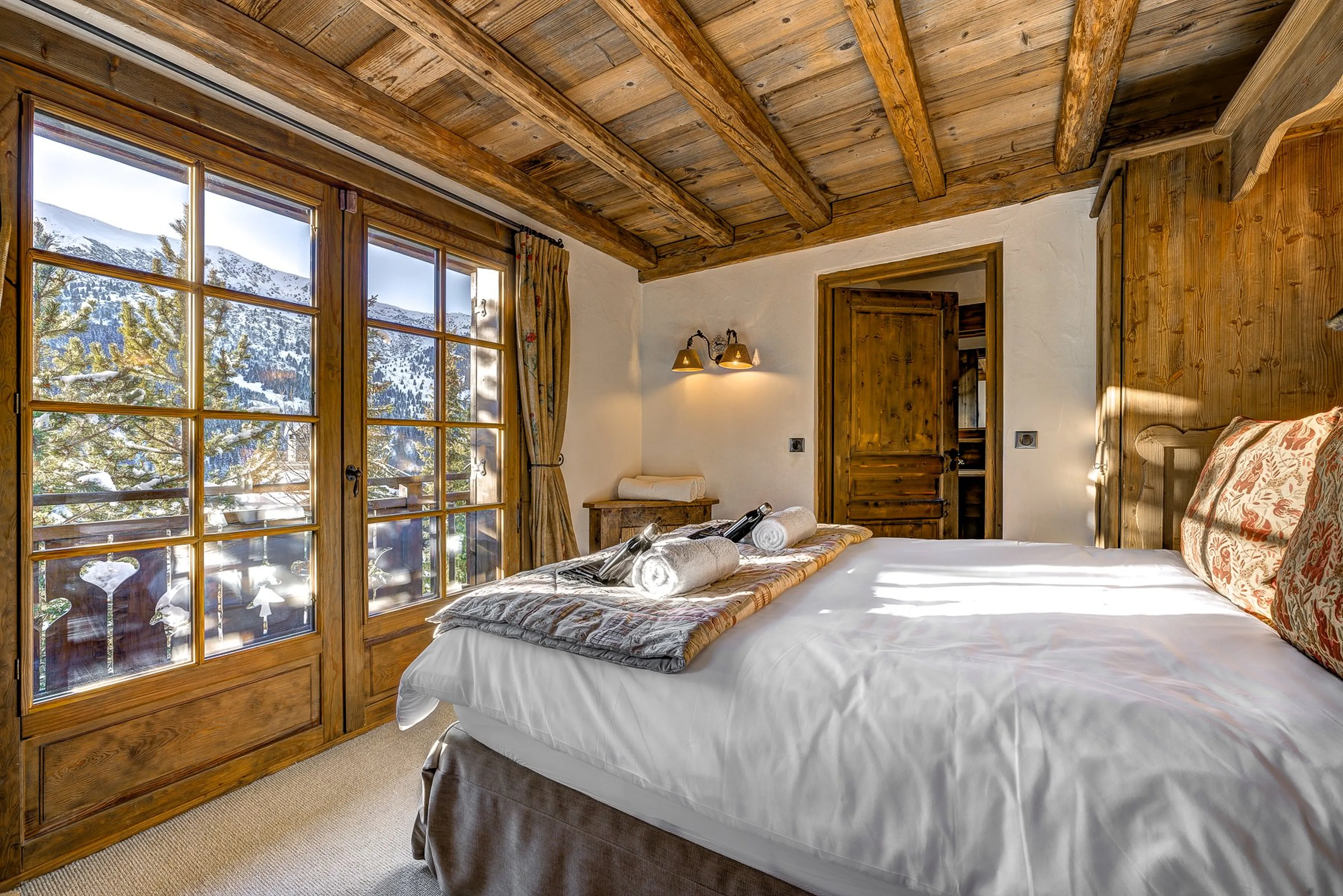 Bedroom one at Chalet Amarena in Meribel